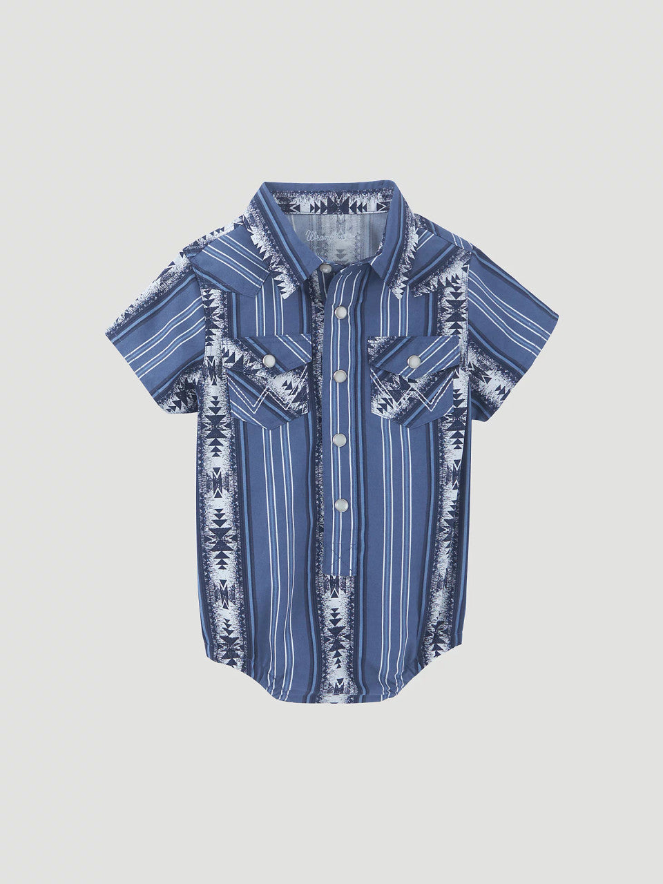 WRANGLER BODY KID’S BLUE AZTEC STRIPE SHORT SLEEVE 112346301