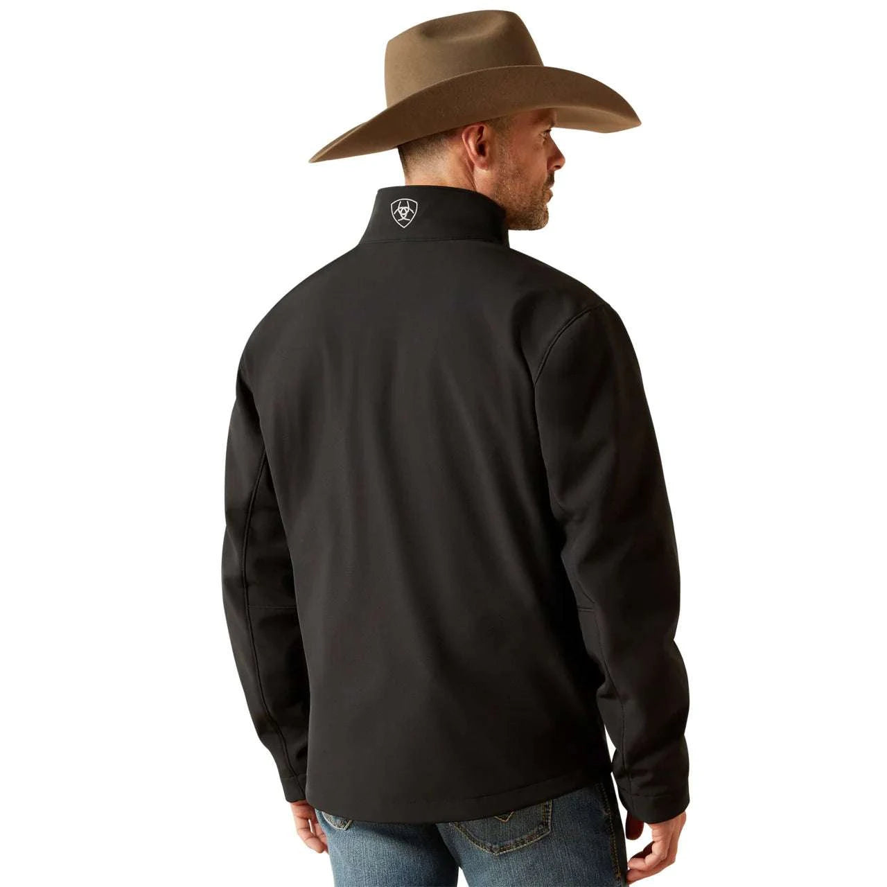 ARIAT MENS BLACK QUILTED LOGO SOFTSHELL JACKET 10062578 Laherradurawwnc.com