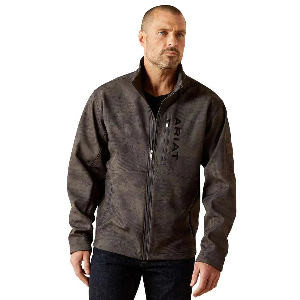 ARIAT MENS PATRIOT FLAG SOFTSHELL JACKET - PHANTOM 10062592 Laherradurawwnc.com