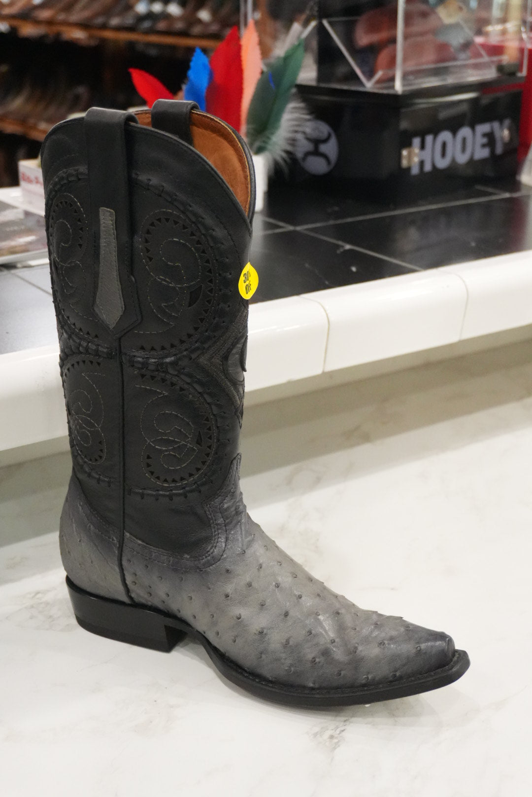 CUADRA BOOT AVESTRUZ GREY LASER SNIP TOE