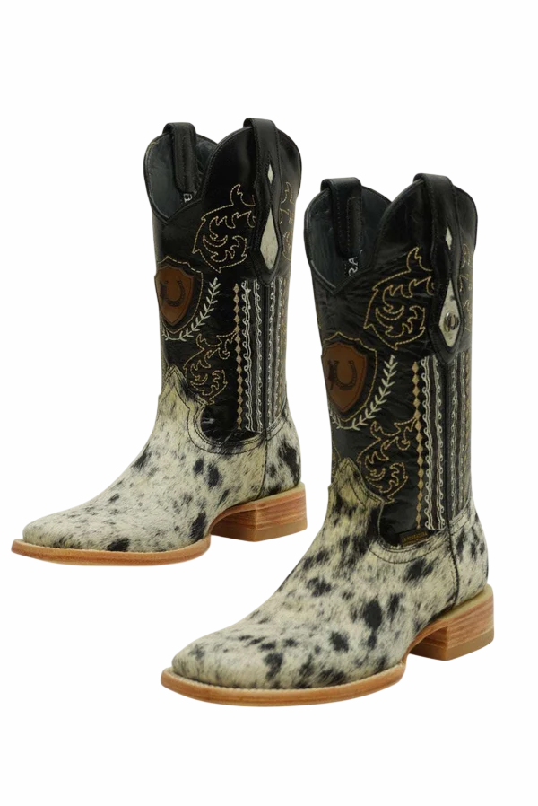 LA HERRADURA MENS COWHIDE DANIEL PELO PINTO NEGRO BARZA AC NAT BOOT (EVERY PAIR IS UNIQUE)