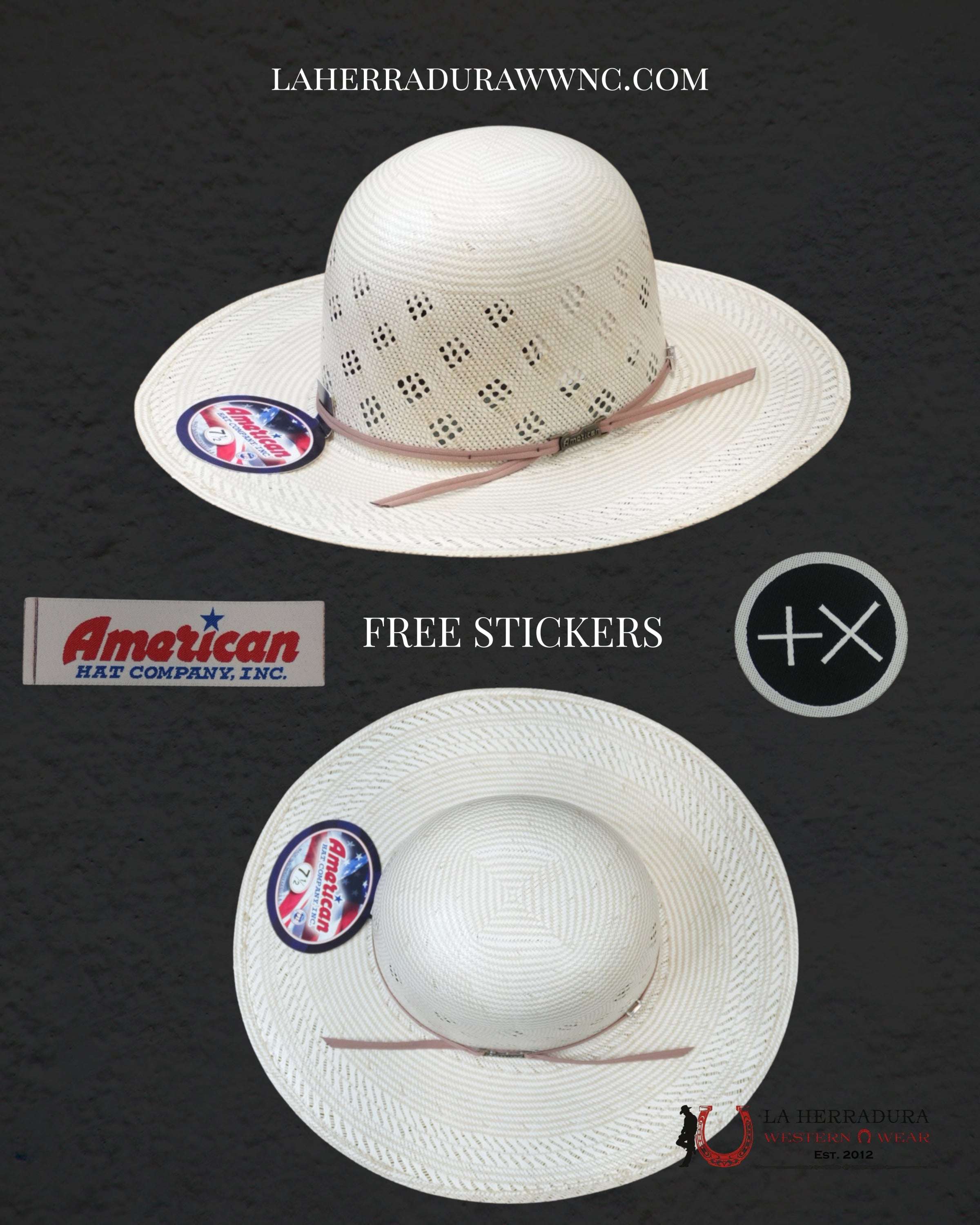 AMERICAN HAT OPEN CROWN STRAW HAT STYLE 7800 TEJANA