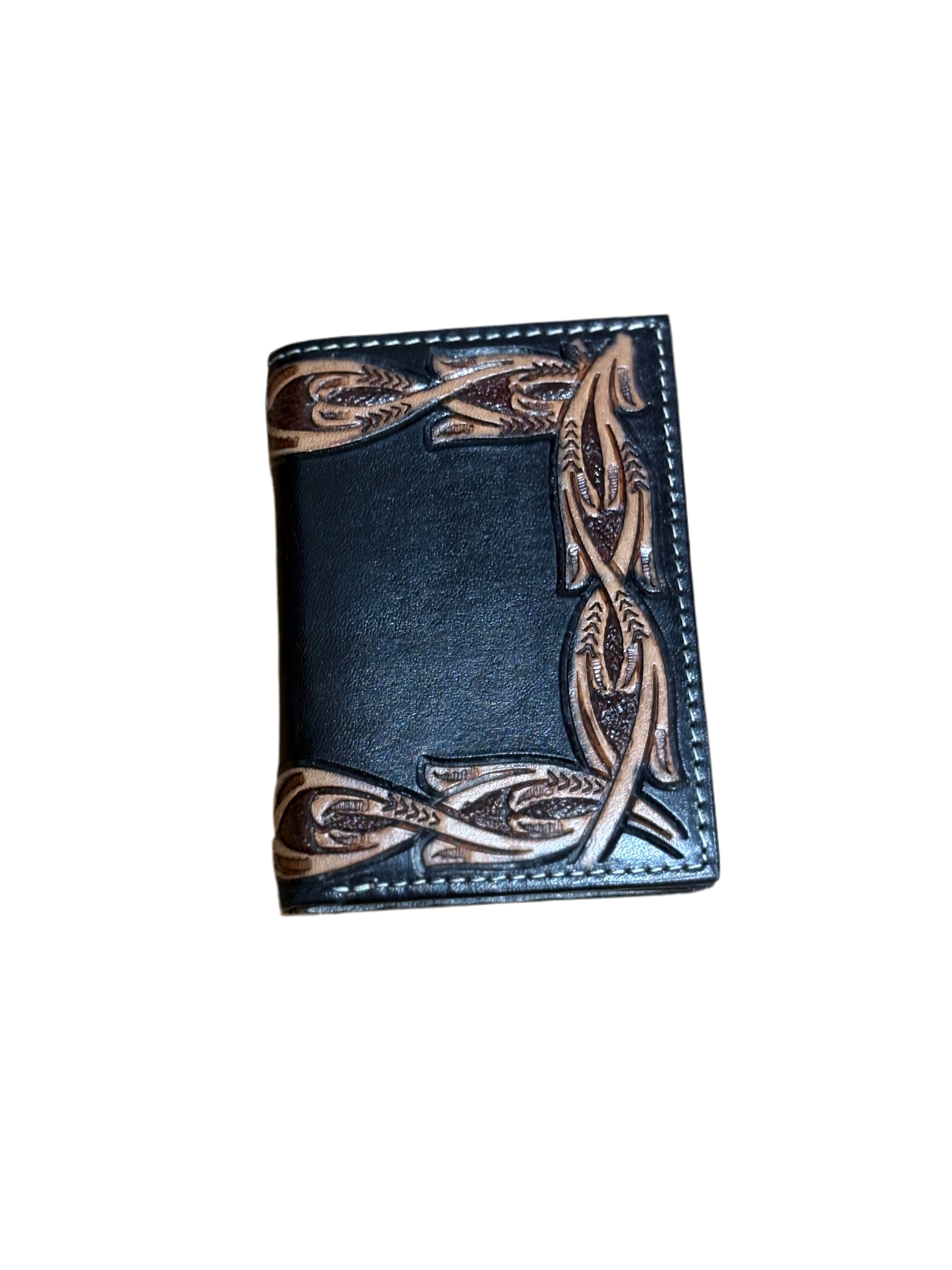 NOCONA BLACK TOOLED TRIFOLD WALLET -N500049501