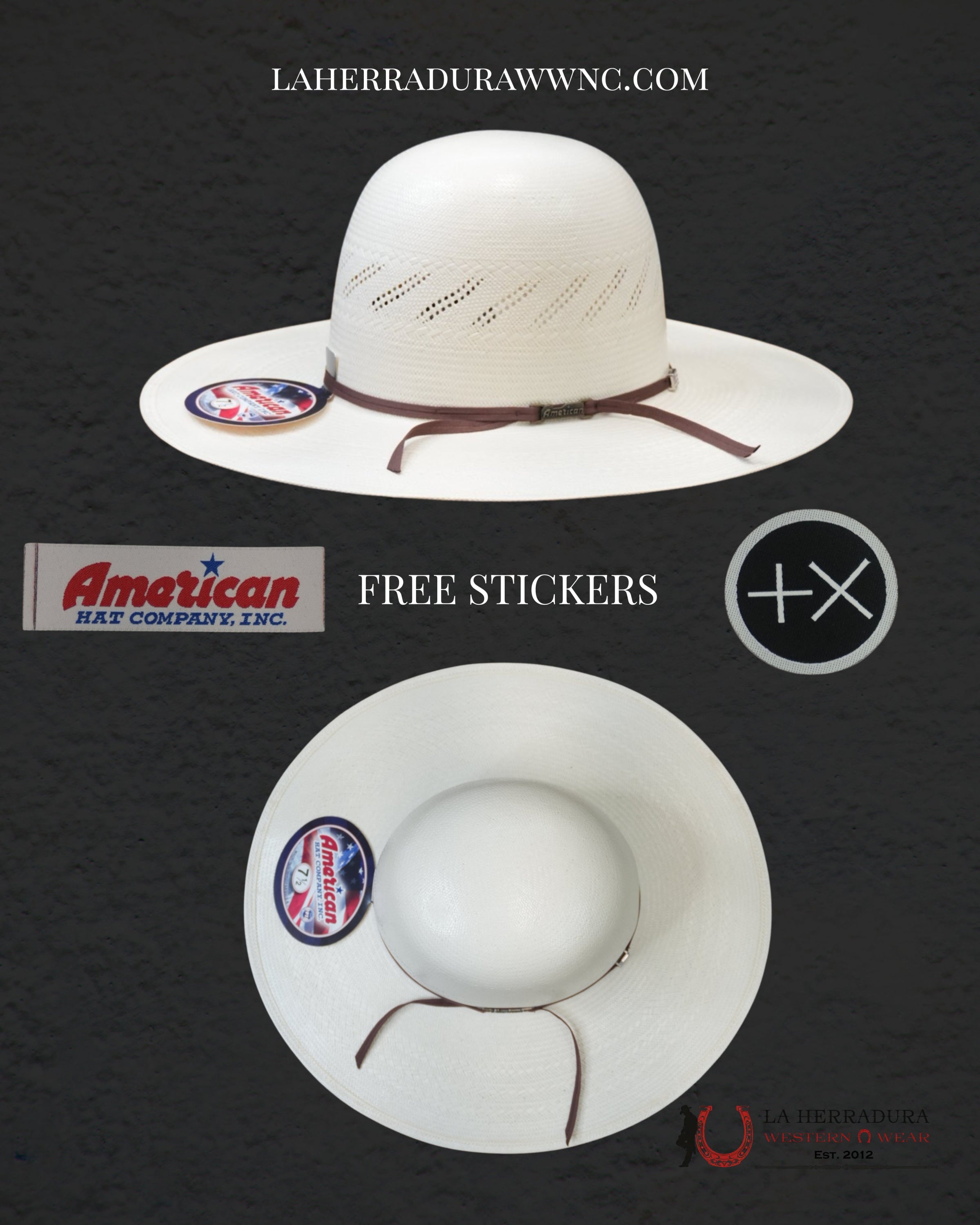 AMERICAN HAT OPEN CROWN STRAW HAT STYLE 7900 TEJANA
