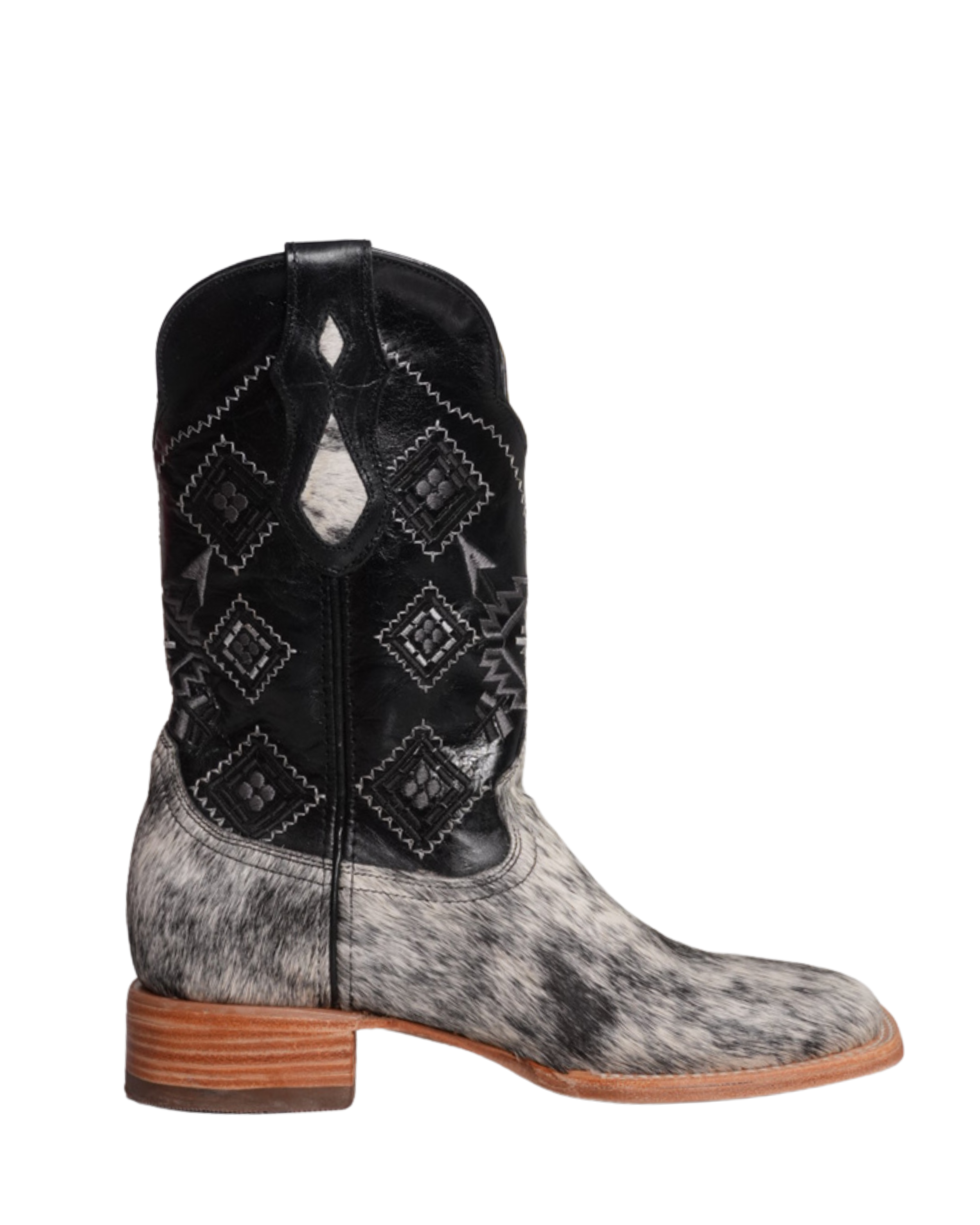 LA HERRADURA MENS COWHIDE DANIEL PELO PINTO NEGRO BARZA AC NAT NEW BOOT
