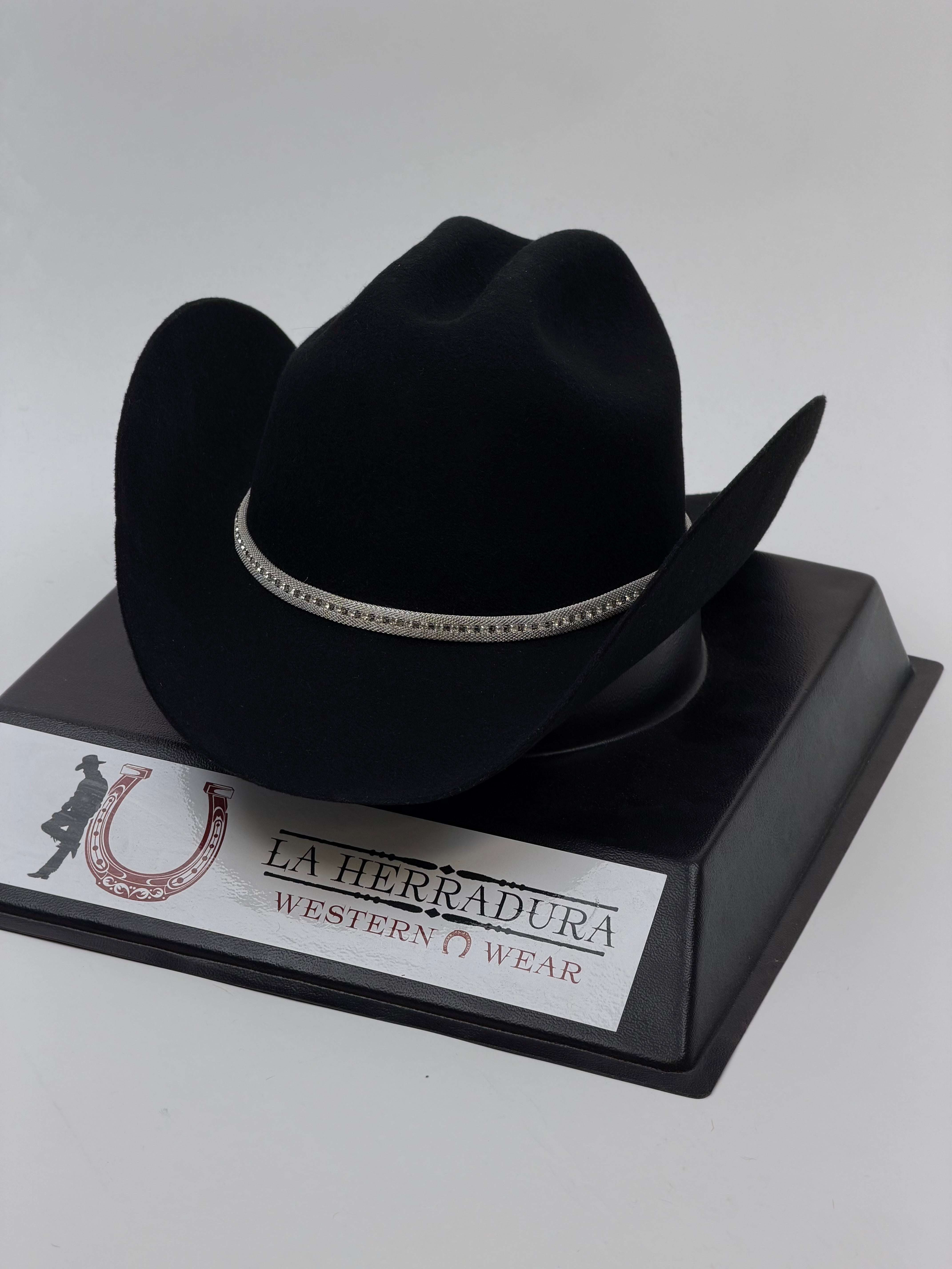 EL VACILON BLACK/SILVER BULLHIDE FELT Laherradurawwnc.com