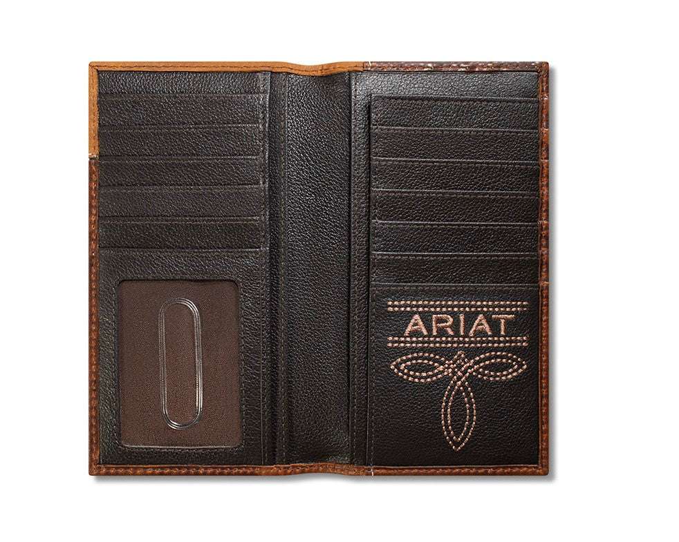 ARIAT RODEO BOOT STITCH OVERLAY BROWN WALLET -A3566902 Laherradurawwnc.com
