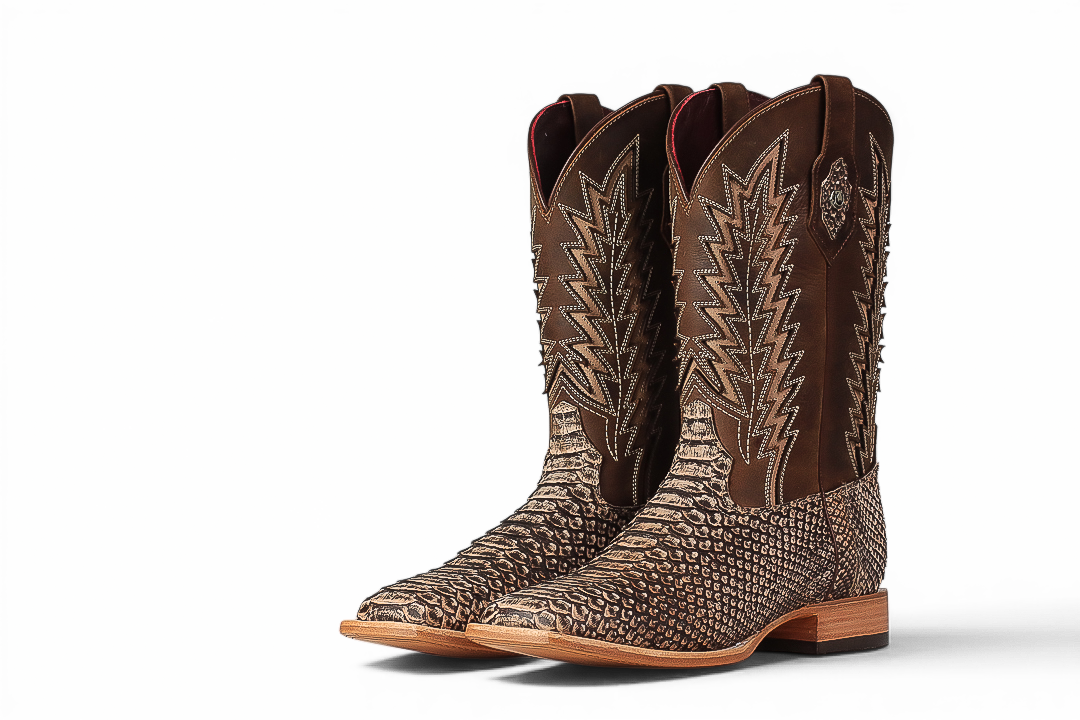 LA HERRADURA LH010 MEN’S BOOTS EXOTIC-RANCHERA PYTHON ORIX NOBUCK SQ TOE EE