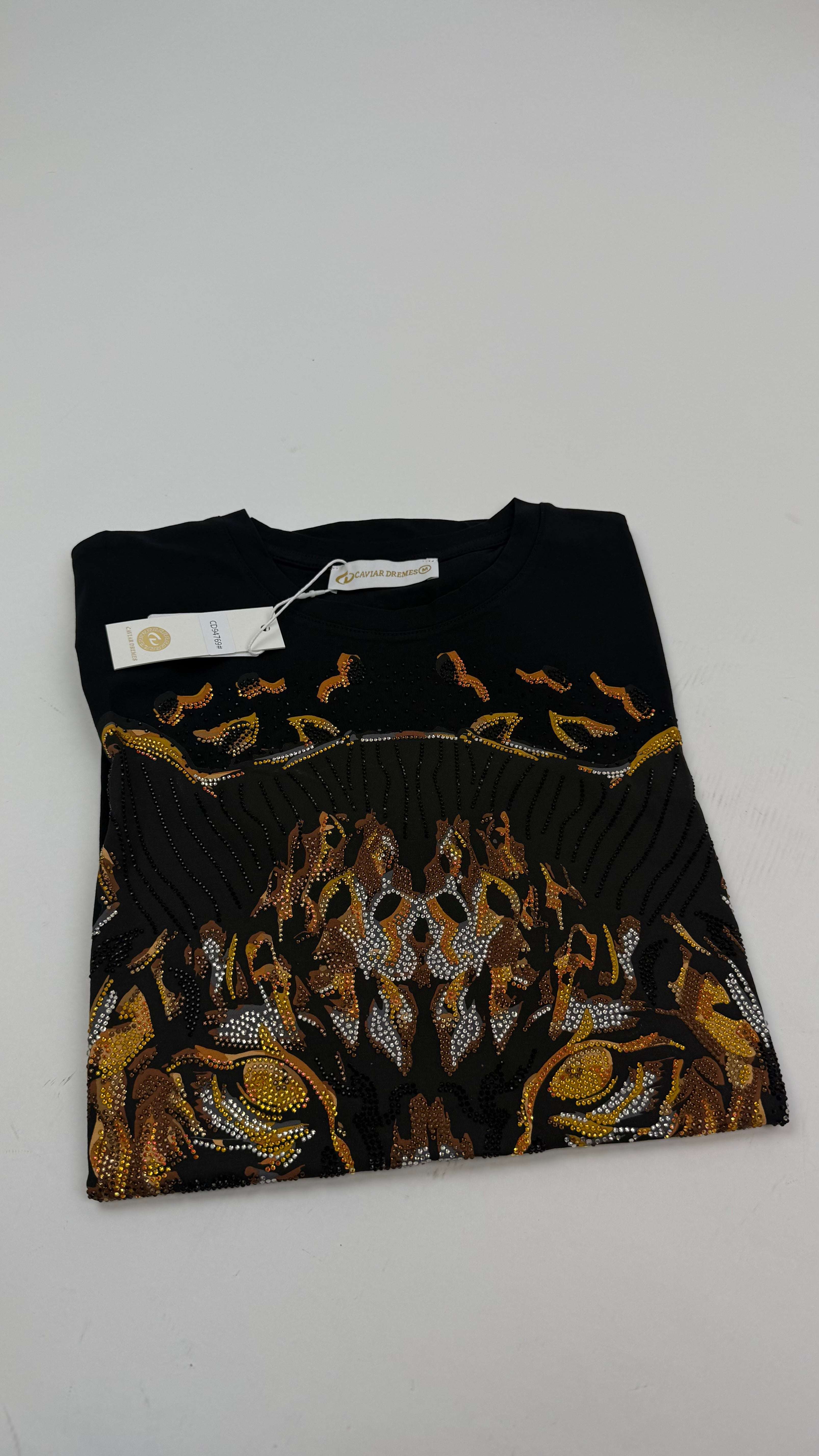 CAVIAR DREMES BLACK T-SHIRT ORANGE JAGUAR -CD94769 Laherradurawwnc.com