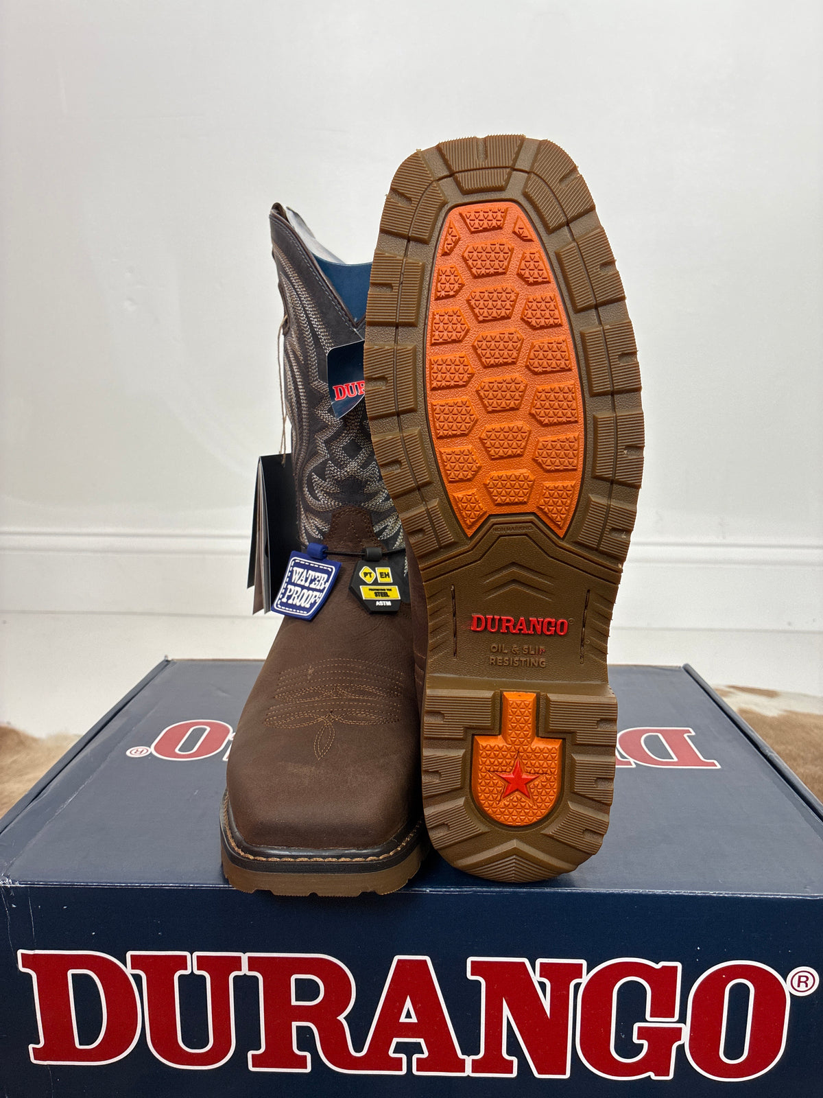 MEN DURANGO WORK BOOT BRN 11” WSTRRUSTIC BROWN AND DE DDB0561