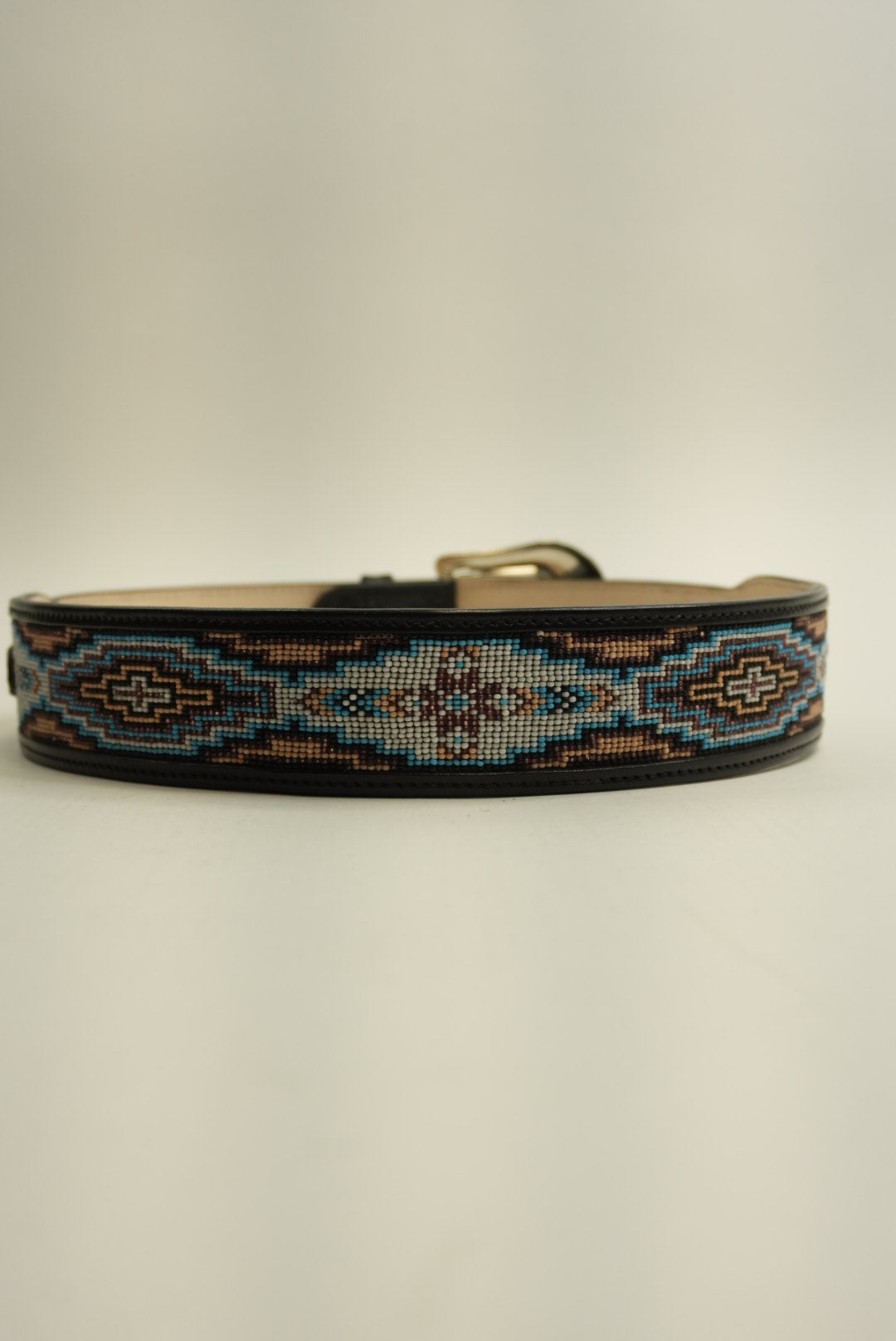 LA HERRADURA BELT AZTEC BLACK/ BLUE WITH WHITE NEW DESIGN
