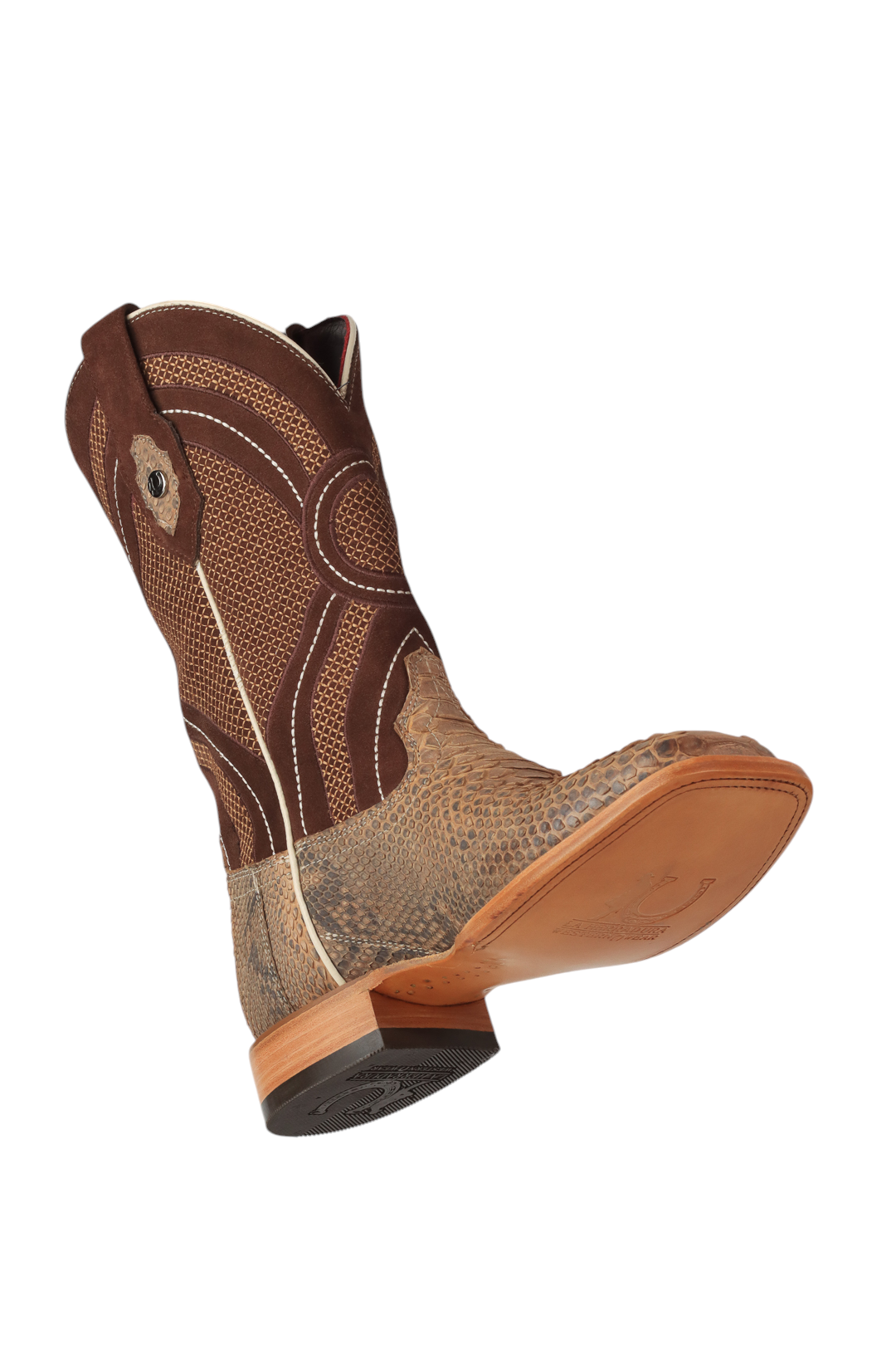 LA HERRADURA LH011 BOTAS DE HOMBRE EXÓTICAS-RANCHERA PITÓN ANTE BEIGE PUNTA CUADRADA EE