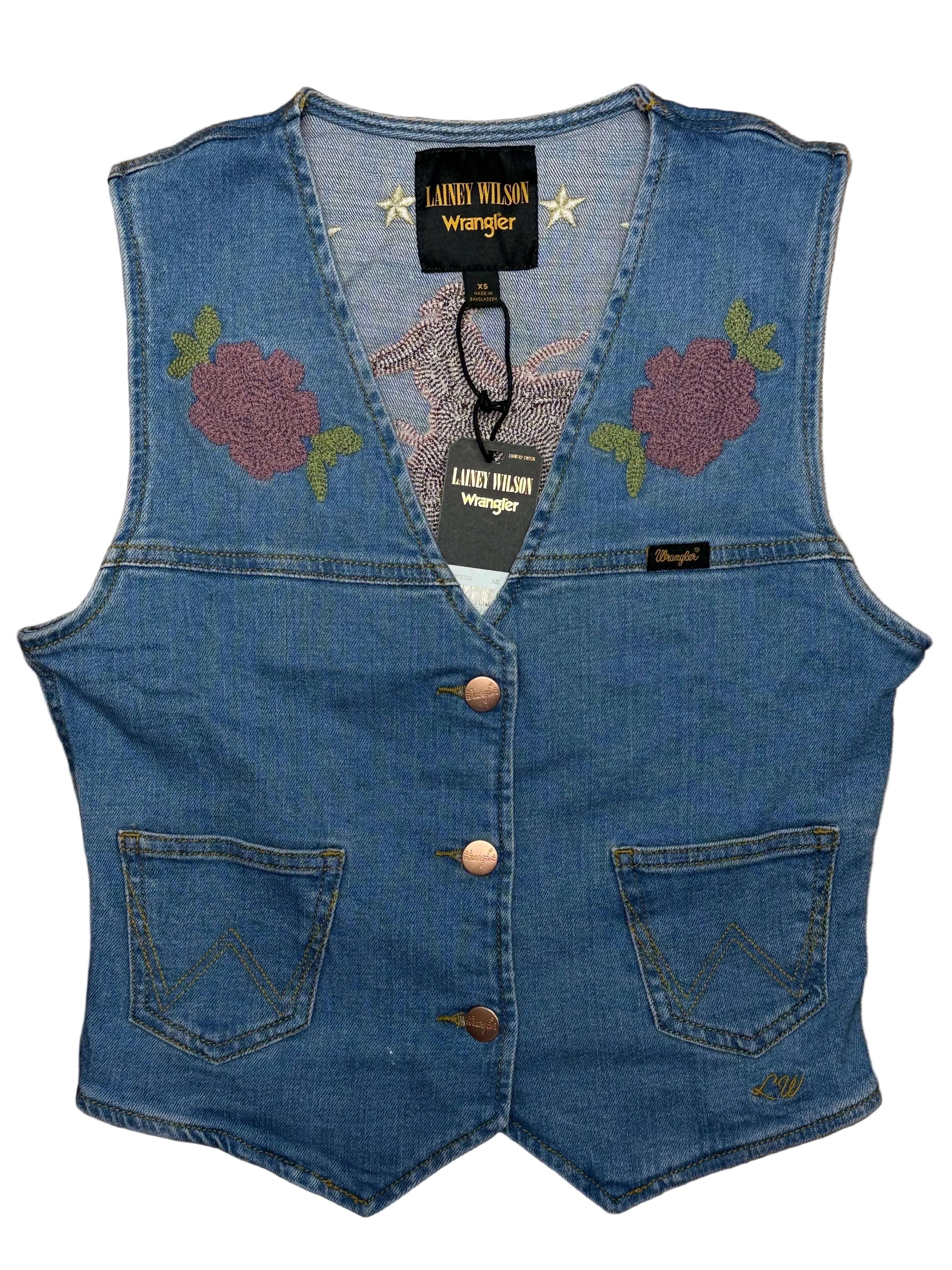 WRANGLER LAINEY WILSON DENIM VEST 112375559 Laherradurawwnc.com