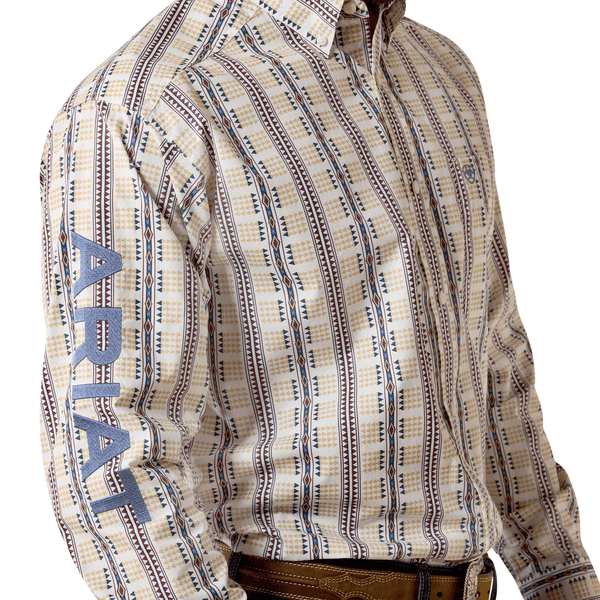 ARIAT MENS TEAM DANIEL LS SHRT WHITE MULTI SOUTHWEST /BLUE 10073627 Laherradurawwnc.com