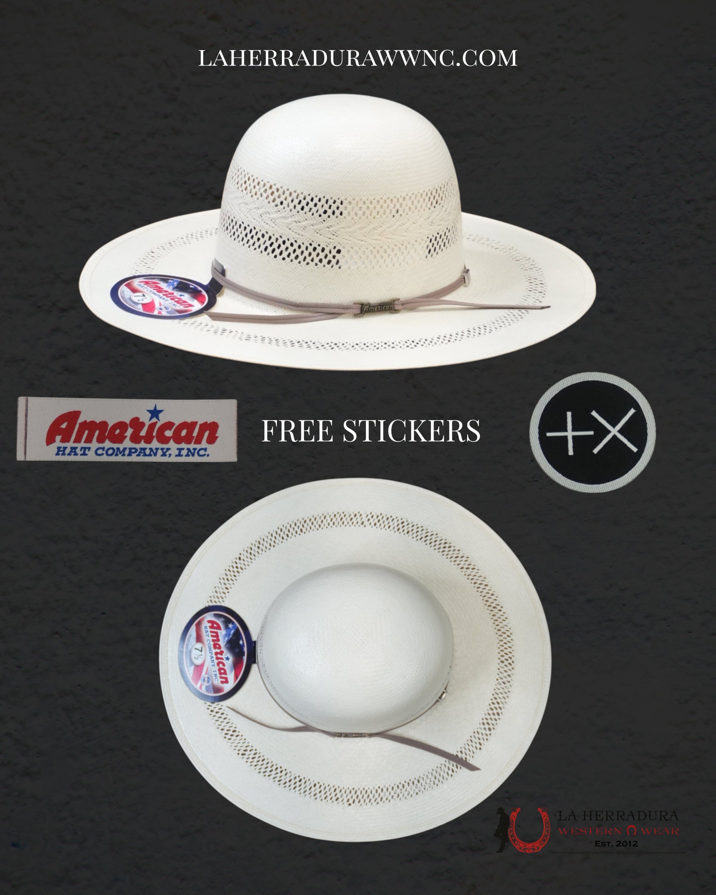 AMERICAN HAT OPEN CROWN STRAW HAT STYLE 8100 TEJANA