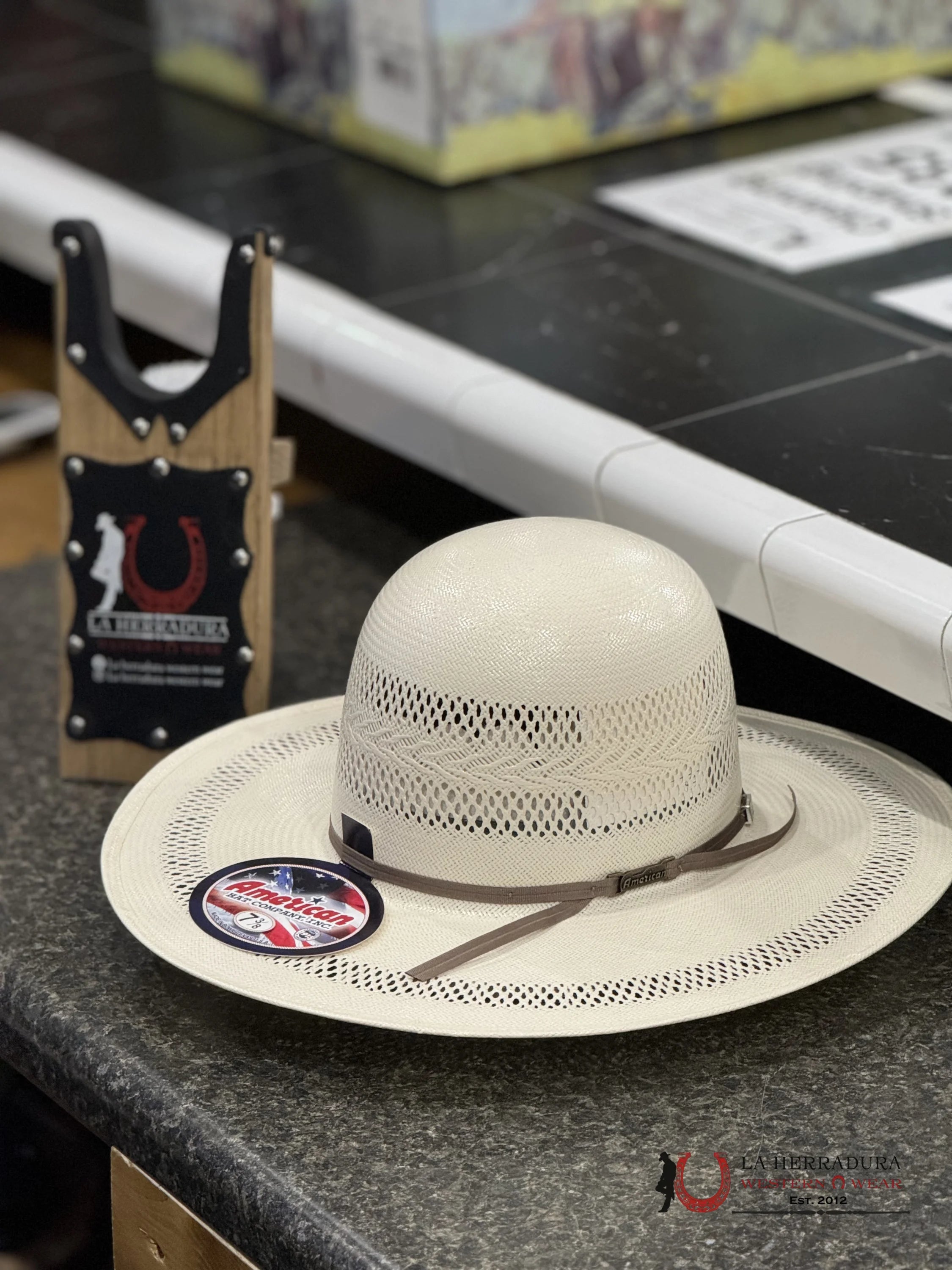 American Hat Open Crown Straw Style 8100 Tejana