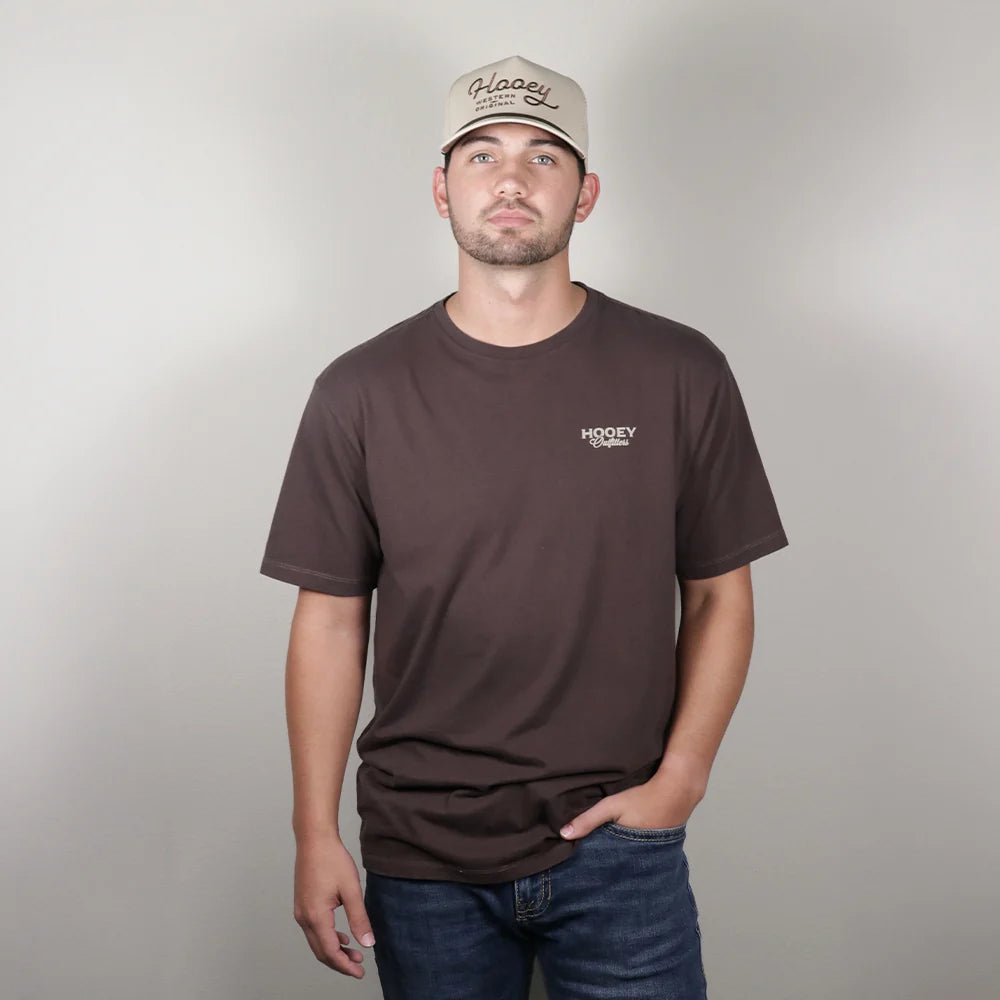 MEN HOOEY T-SHIRT BROWN WITH DUCK LOGO ON BACK HT2610DKBR