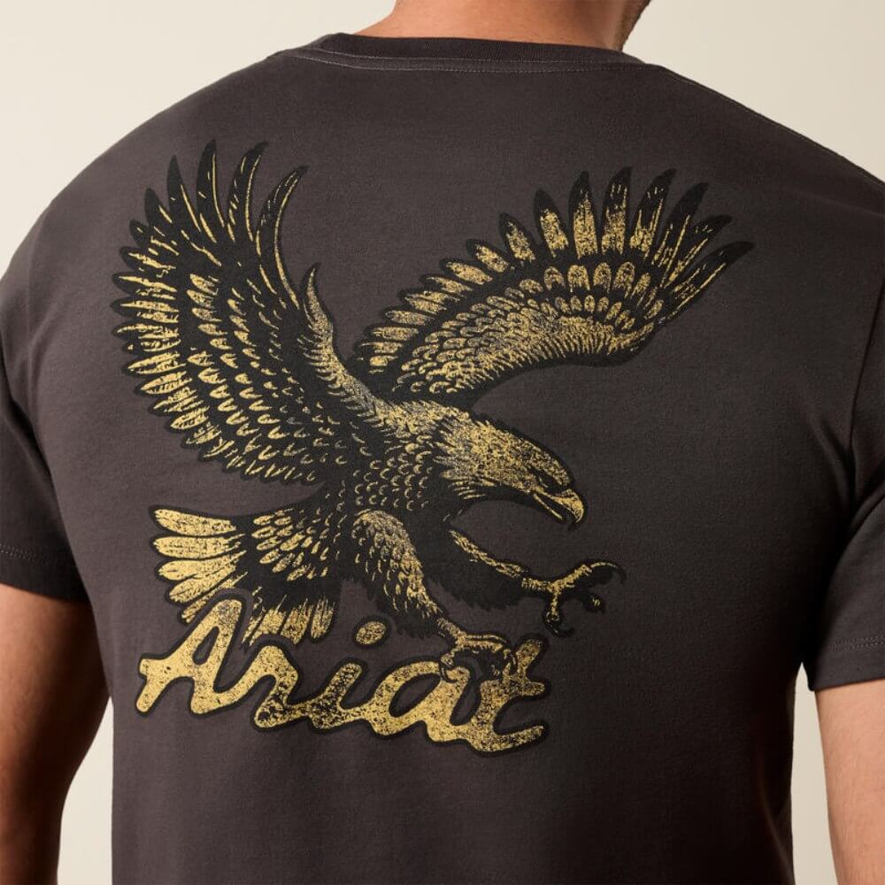 ARIAT MENS STITCHED EAGLE SS TSHRT VINTAGE BLACK 10079382
