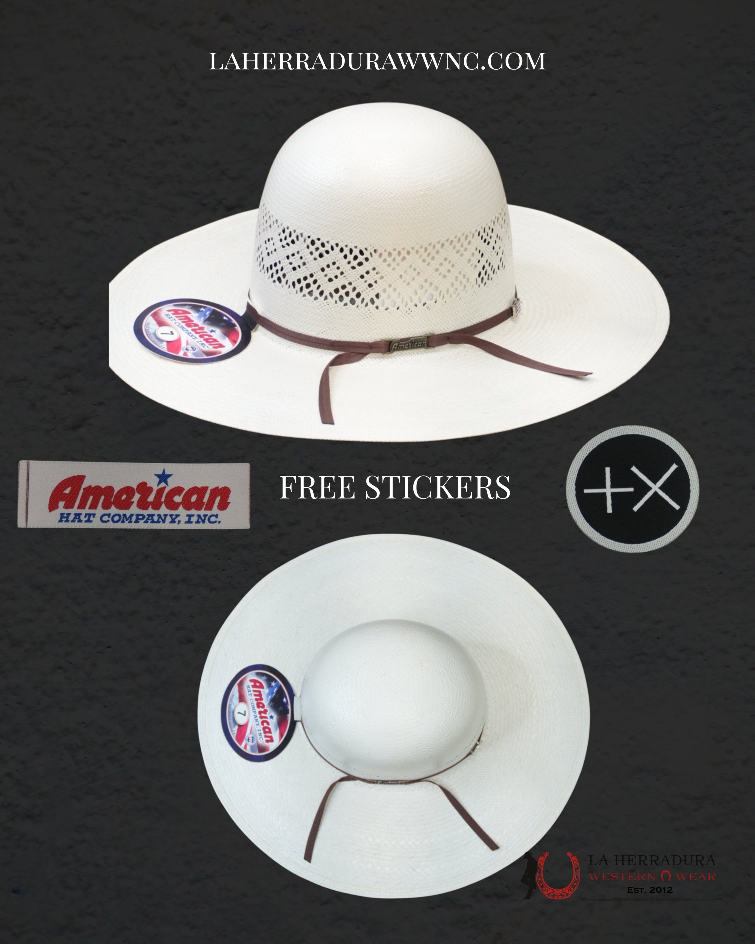 AMERICAN HAT OPEN CROWN STRAW HAT STYLE 8300 TEJANA