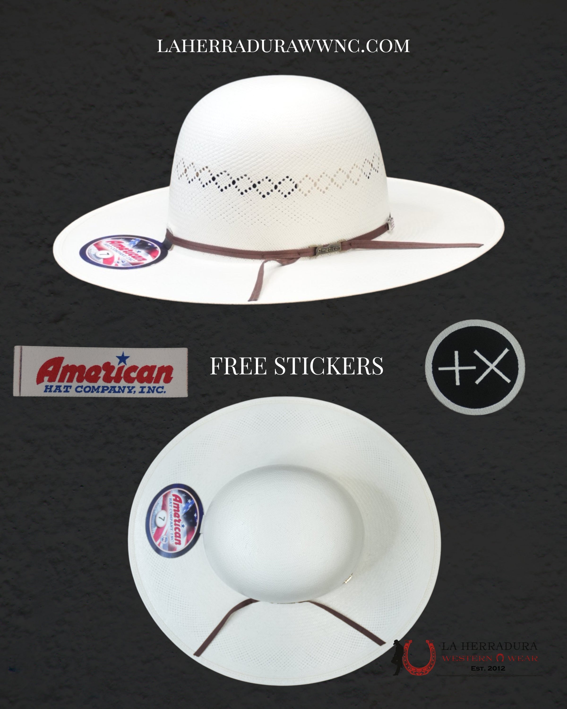 AMERICAN HAT OPEN CROWN STRAW HAT STYLE 8400 TEJANA