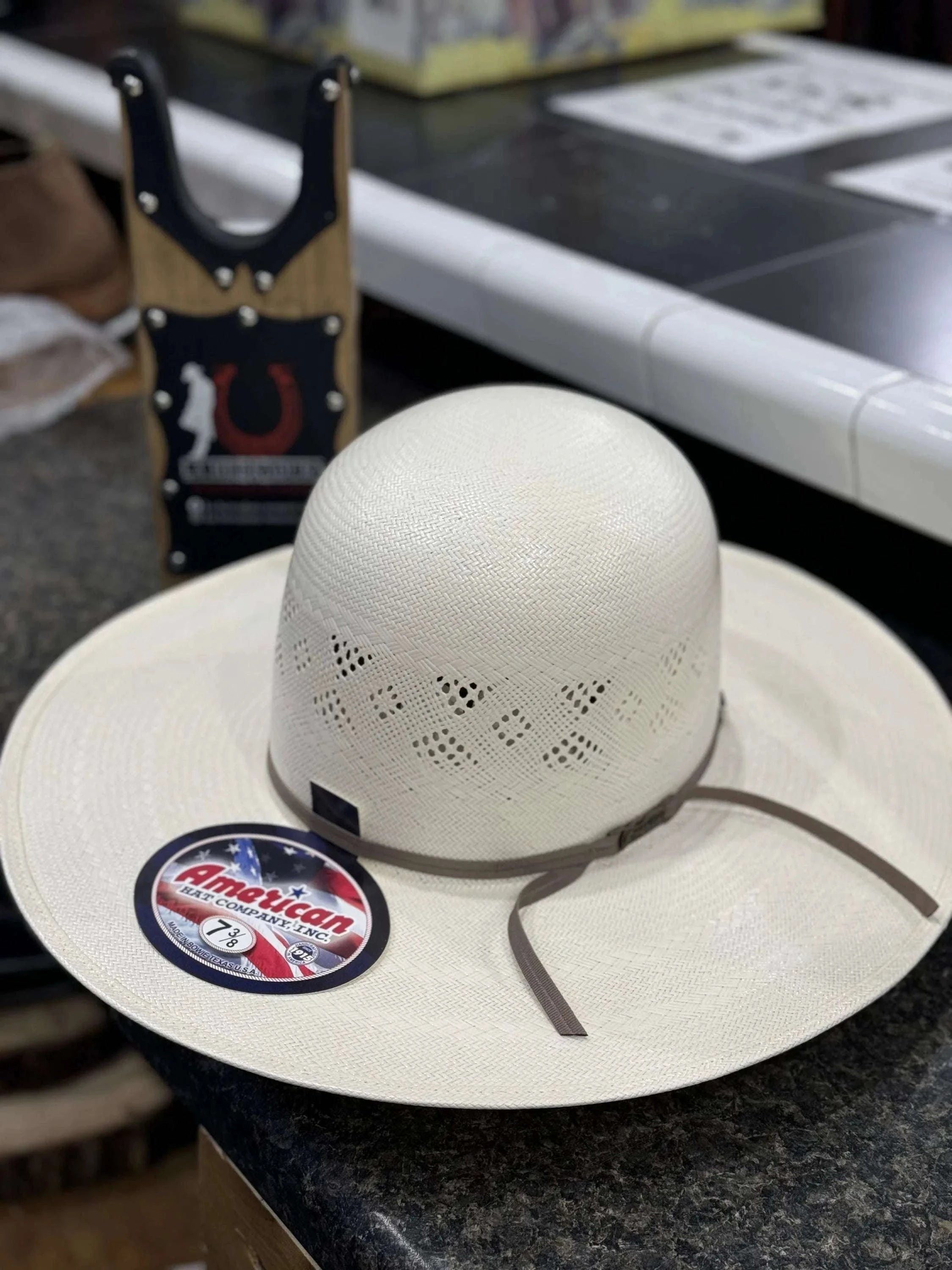 American Hat Open Crown Straw Style 8500 Tejana