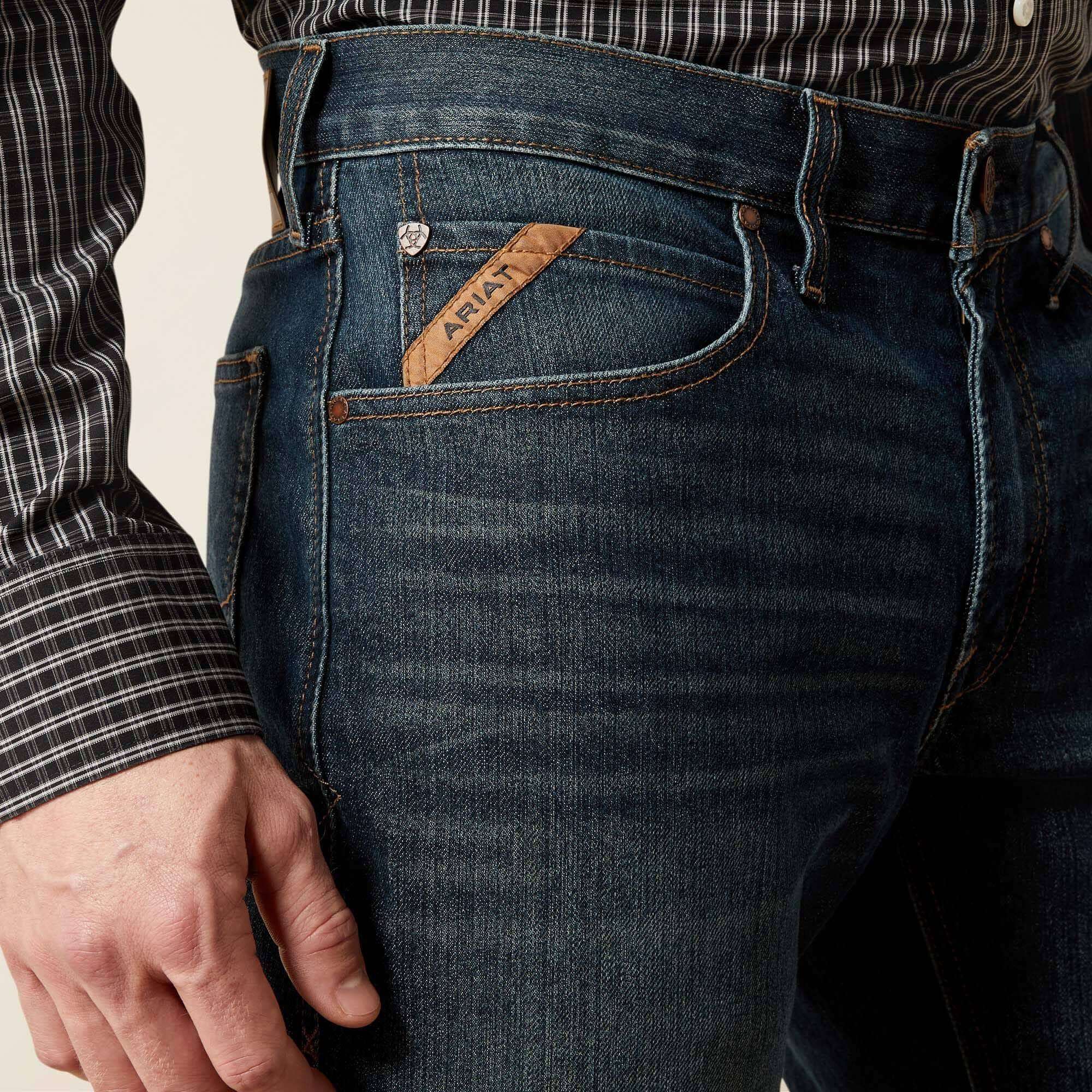 MENS M4 ARIAT RELAXED BOOT CUT STRETCH ATLAS JEANS 10065930 Laherradurawwnc.com