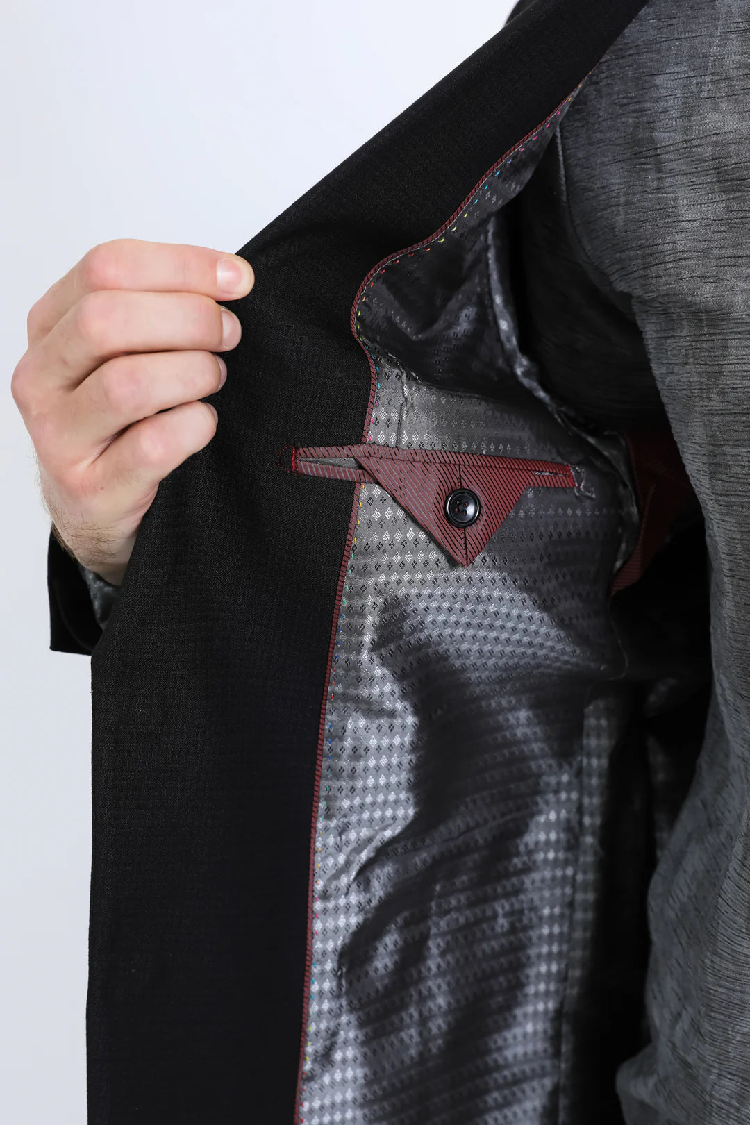 PLATINI MENS MODERN FIT BLACK BLAZER -BLZ10530