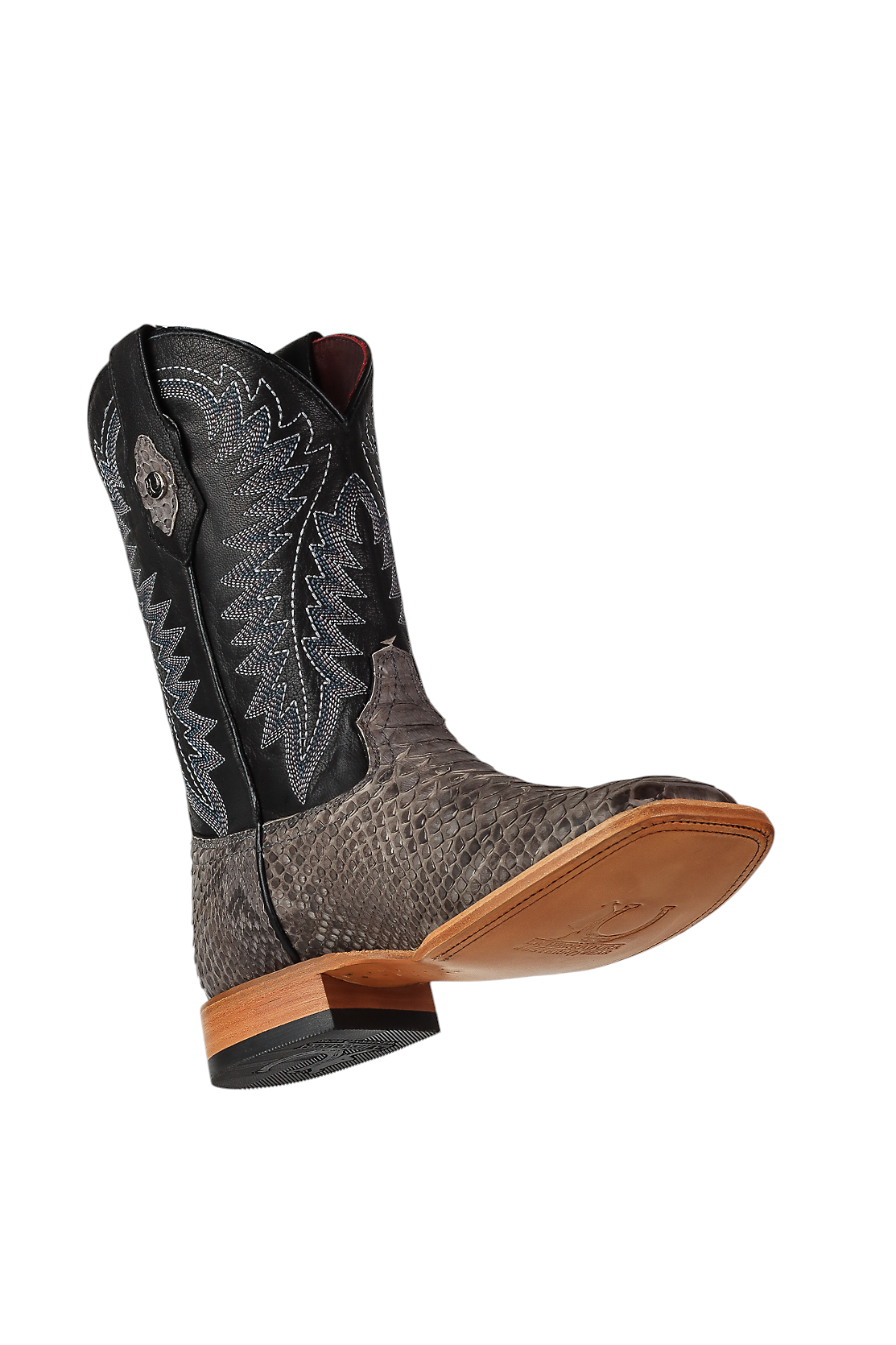 LA HERRADURA LH006 MEN’S BOOTS EXOTIC-RANCHERA PYTHON GRAY NOBUCK SQ TOE EE