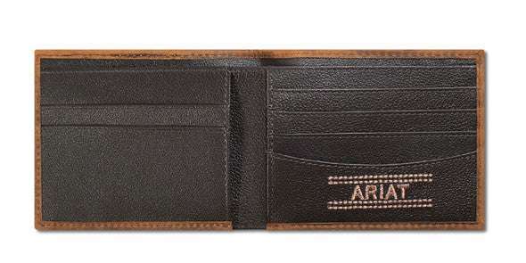MENS ARIAT BROWN BI-FOLD WALLET-A3567744 Laherradurawwnc.com