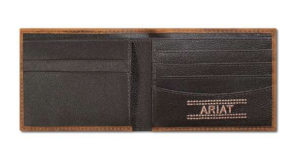 MENS ARIAT BROWN BI-FOLD WALLET-A3567744 Laherradurawwnc.com