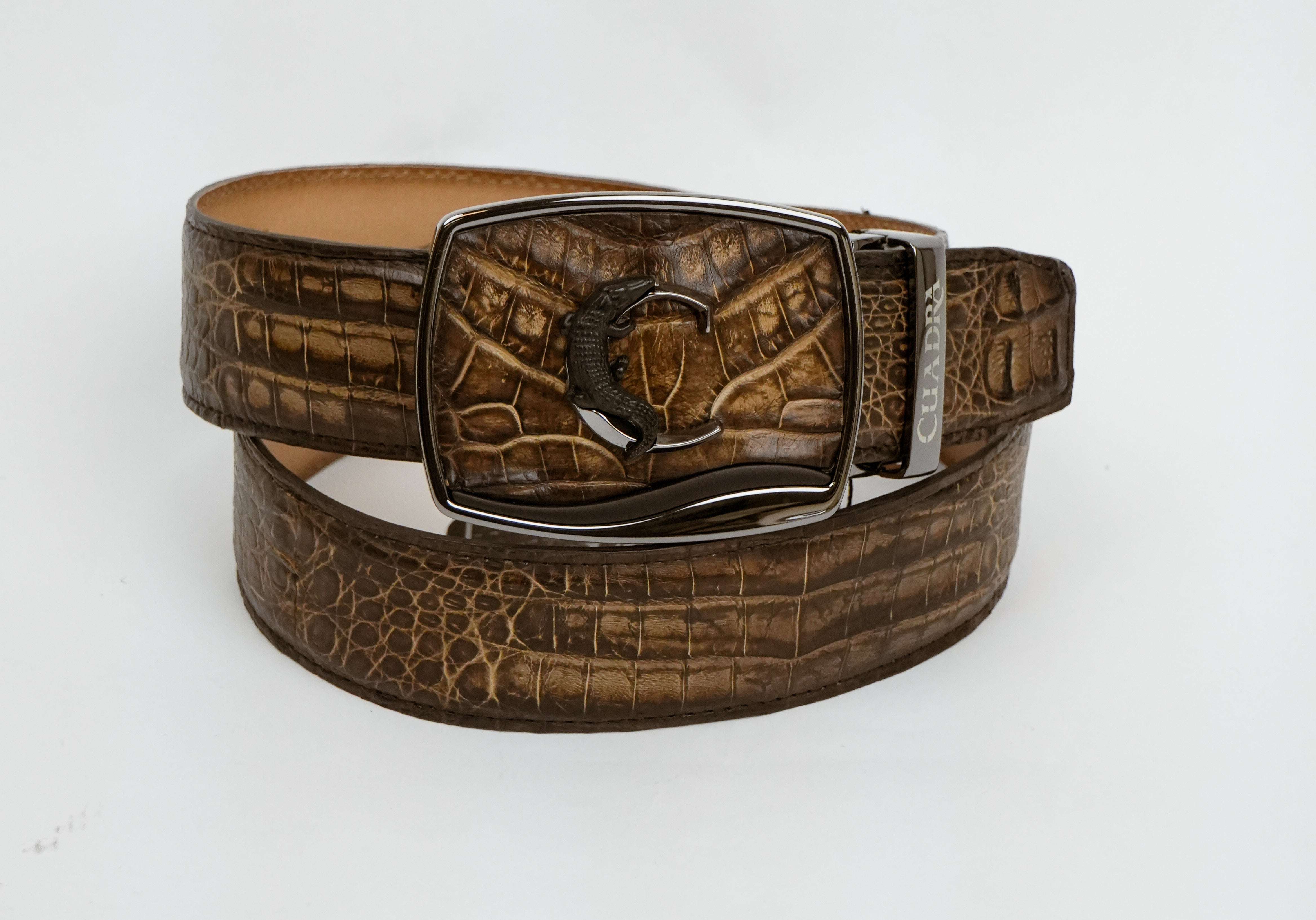 CUADRA CAIMAN CROCODILE BELT ROUND BUCKLE Laherradurawwnc.com