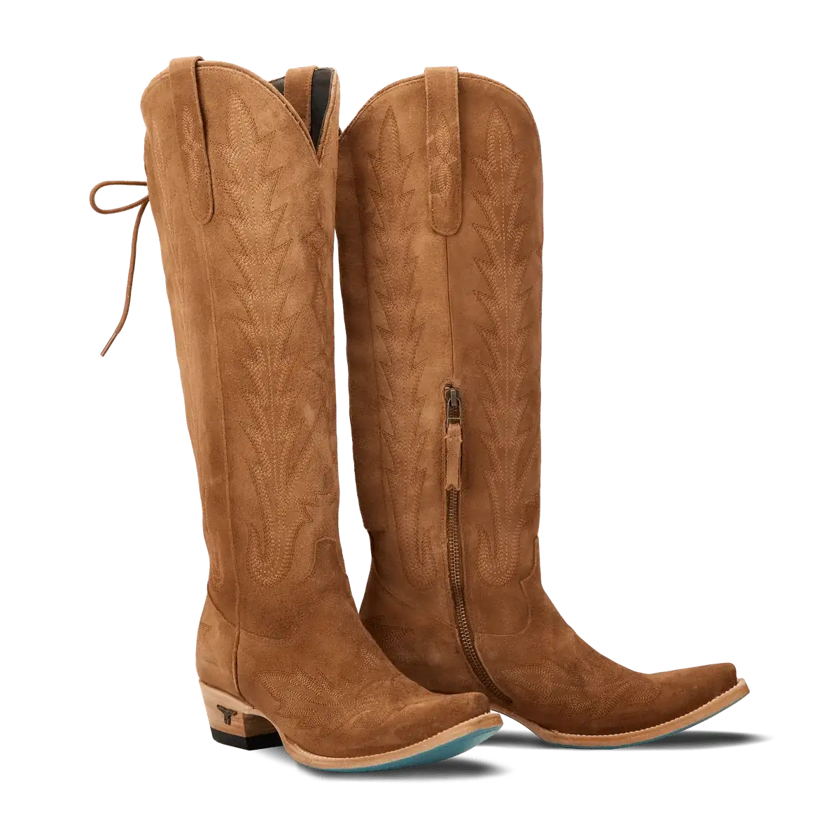 LANE WOMEN LEXINGTON KNEE HIGH TOFFEE SUEDE SNIP TOE BOOT LB0562A Laherradurawwnc.com