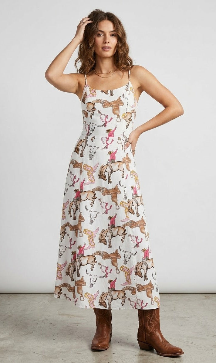 WOMEN'S WRANGLER WHITE COWBOYS EMBROIDERED JUMPSUIT - 112379527