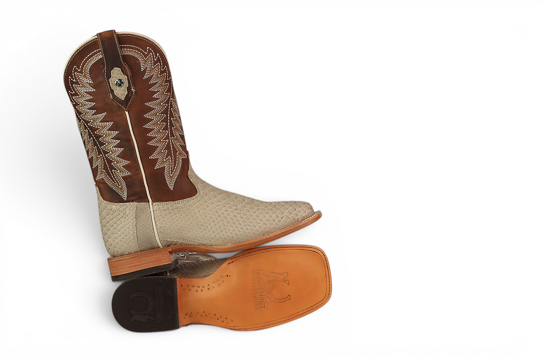 LA HERRADURA LH006 BOTAS PARA HOMBRE EXÓTICAS-RANCHERAS PYTHON CAPUCHINO PUNTA CUADRADA EE