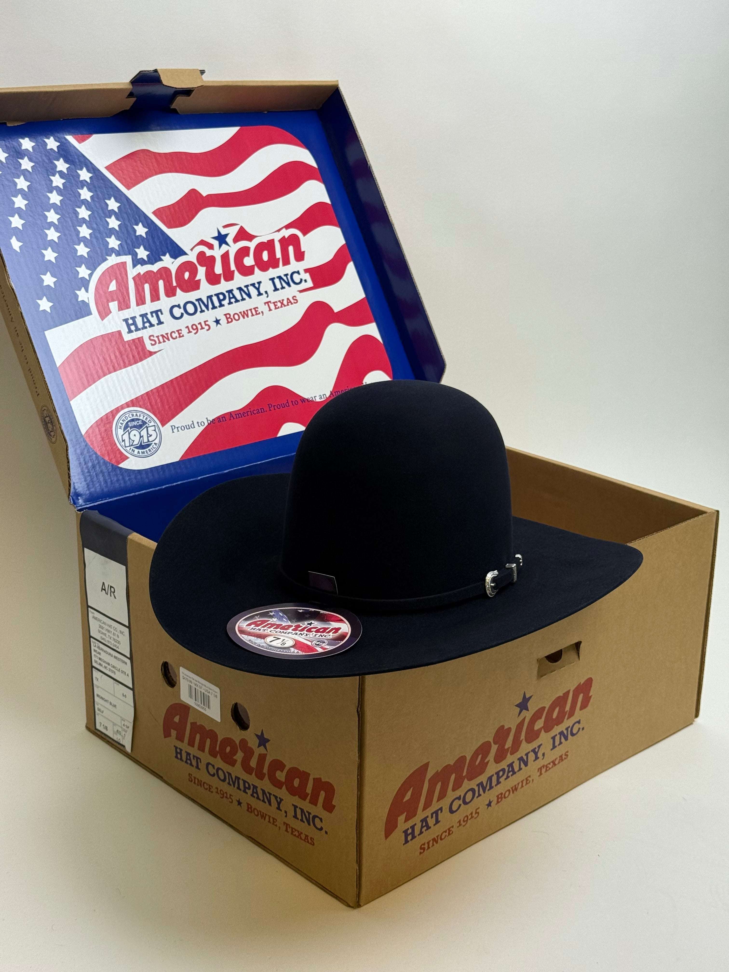 7X American Felt Hat Midnight Blue Open Crown Laherradurawwnc.com