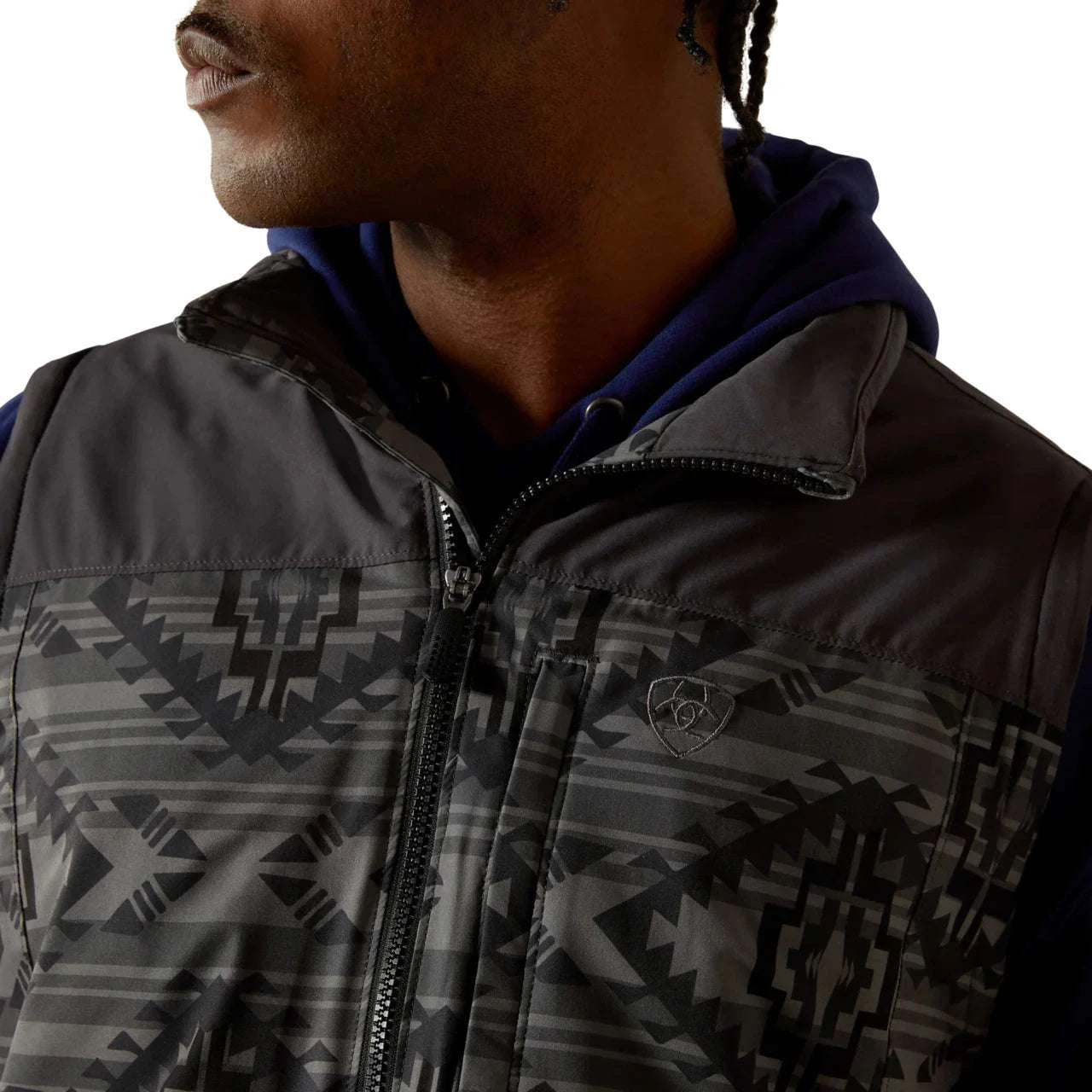 ARIAT MENS PIONEER STRETCHSHELL CHARCOAL SOUTHWEST VEST 10062510 Laherradurawwnc.com