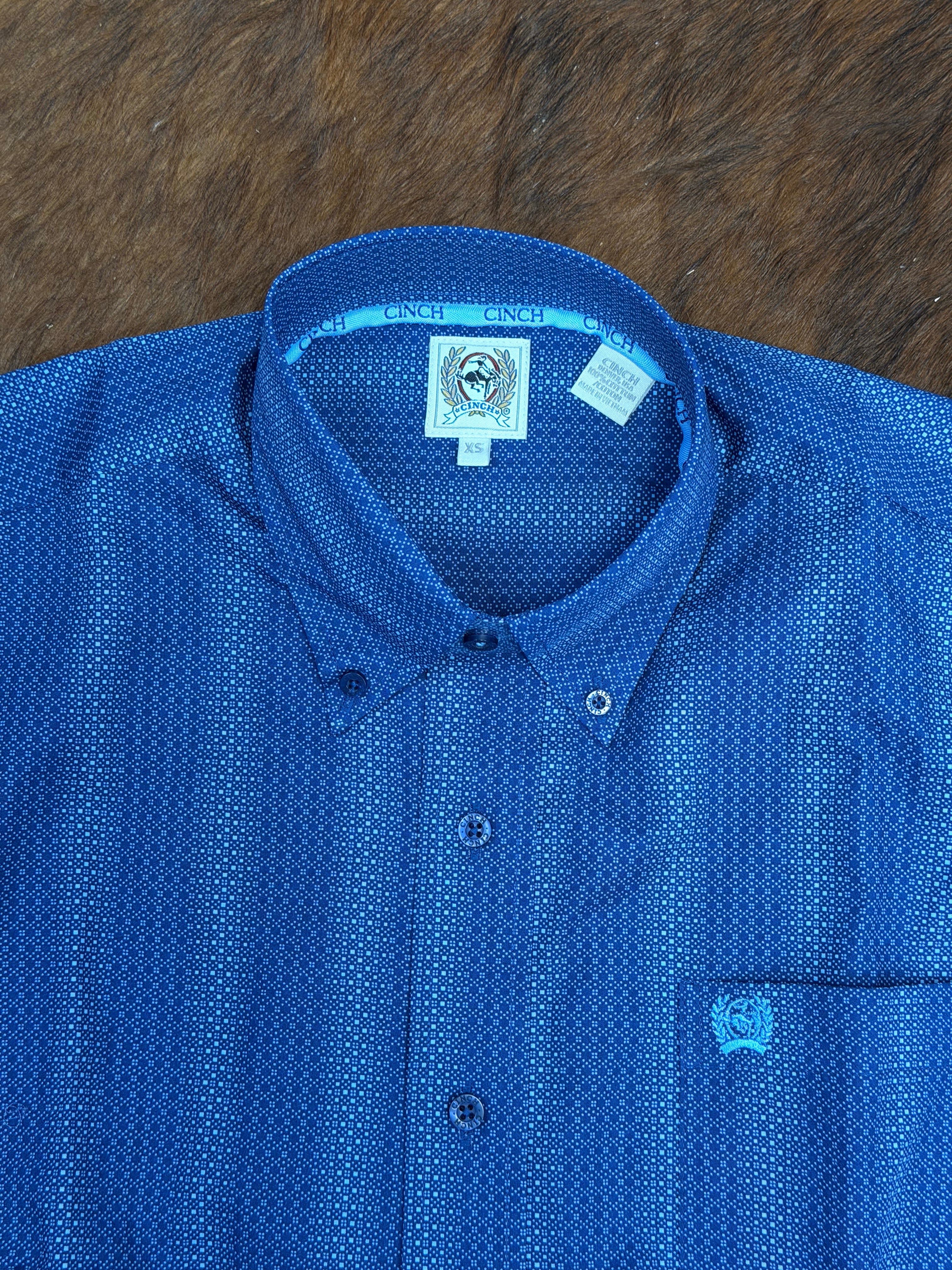 CINCH MEN LS SHIRT BLUE -MTW1106010