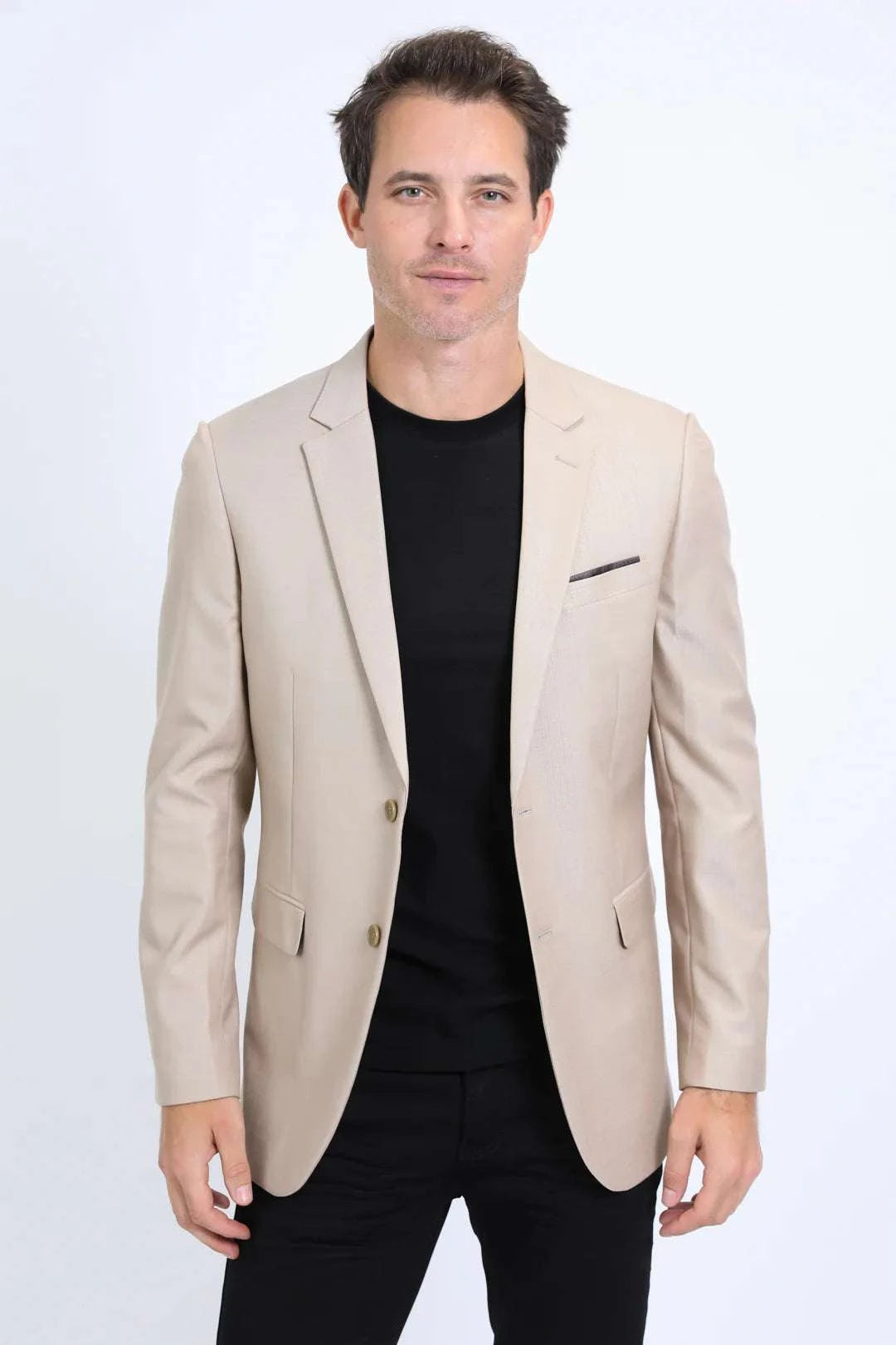 PLATINI MENS MODERN FIT KHAKI BLAZER -BLZ10532 Laherradurawwnc.com