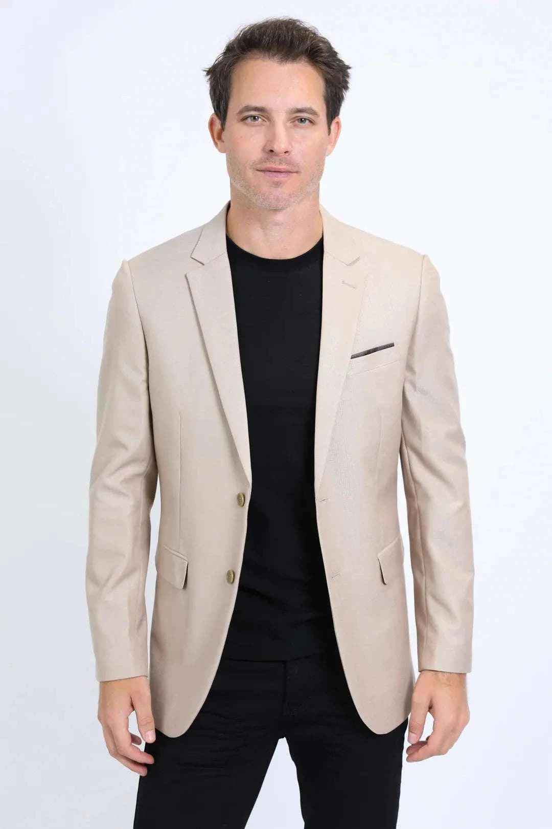 PLATINI MENS MODERN FIT KHAKI BLAZER -BLZ10532 Laherradurawwnc.com