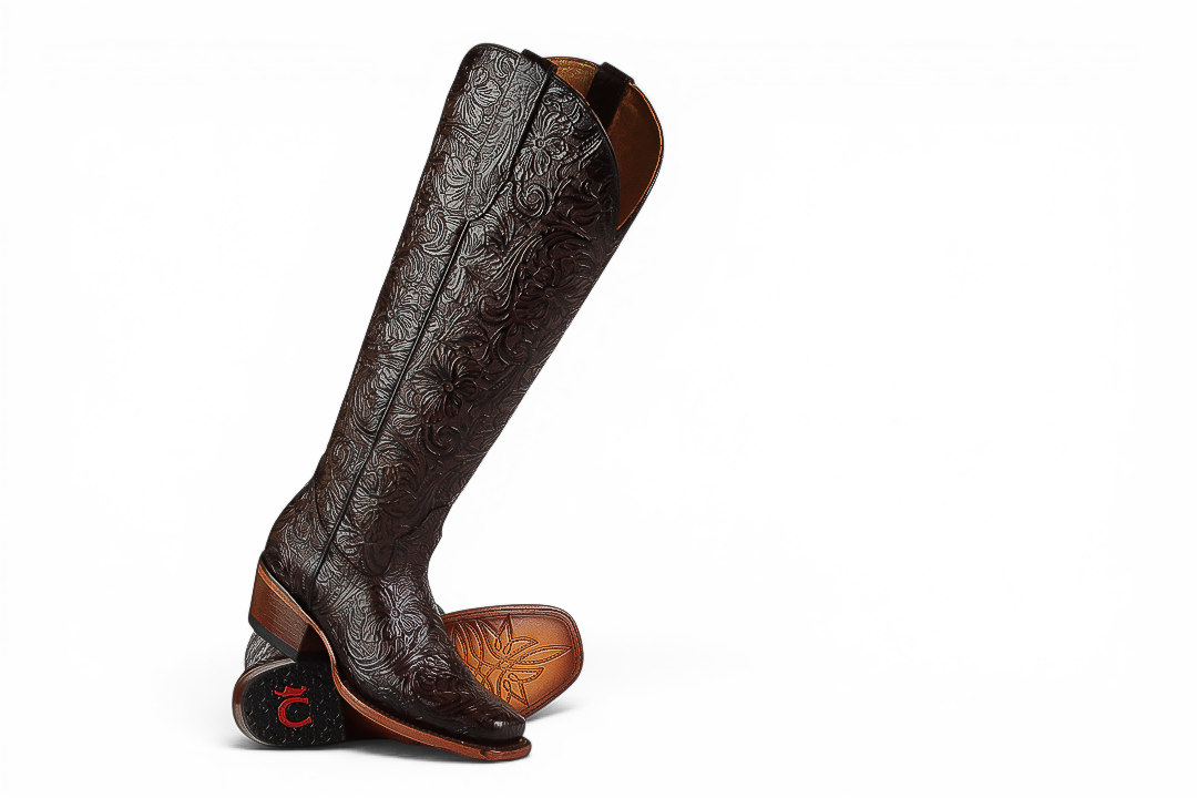 LA HERRADURA WOMEN TALL BOOT SQ TOE RDC/ NANCY CINCELADO FLORES CAFE