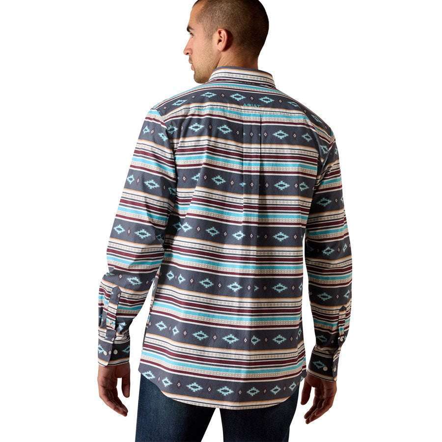 ARIAT MEN PLUTO FTD LS SHRT MAUI BLUE STRIPE 10071597 Laherradurawwnc.com