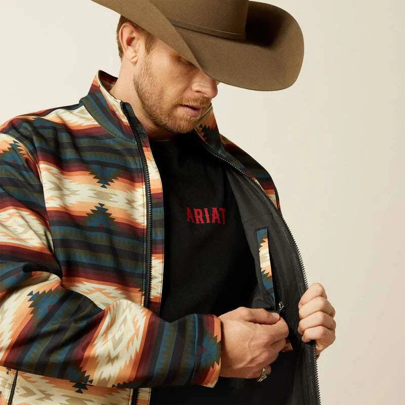 MEN'S ARIAT LOGO SOFTSHELL RED SOUTHWEST JACKET - 10062583 Laherradurawwnc.com