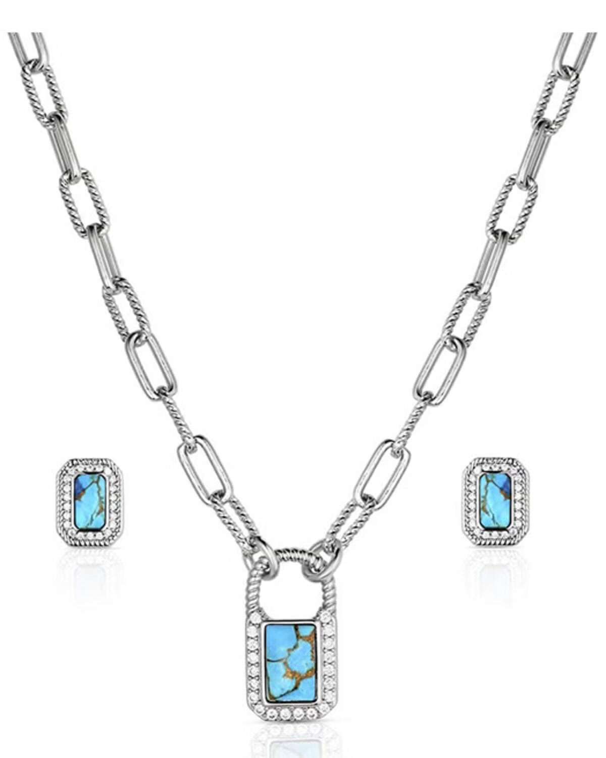 MONTANA SILVERSMITH TURQUOISE GLAM NECKLACE SET Laherradurawwnc.com