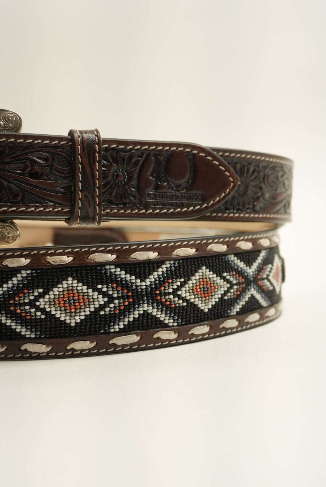 LA HERRADURA BELT AZTEC BROWN/ NAVY BLUE WITH ORANGE NEW DESIGN Laherradurawwnc.com