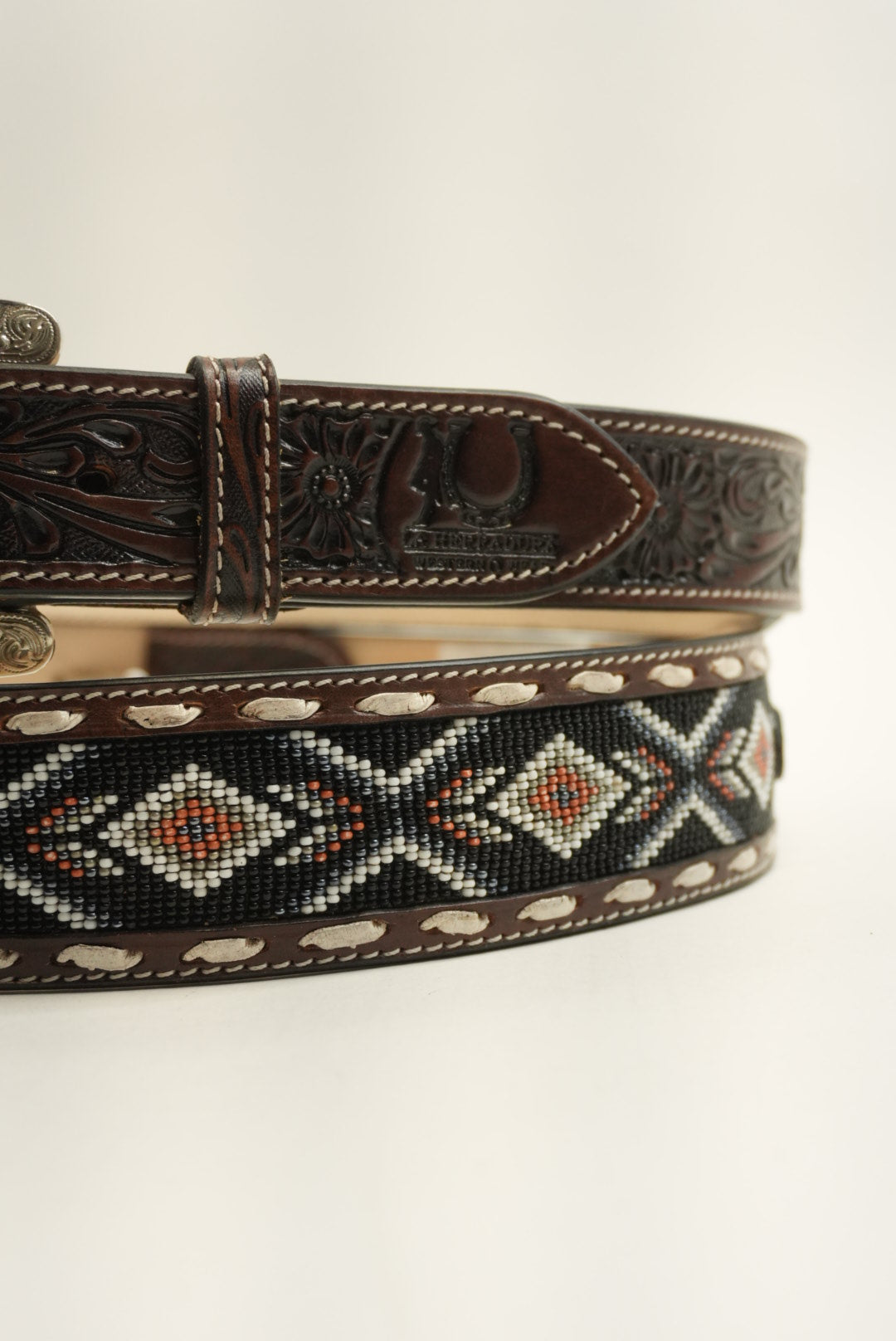LA HERRADURA BELT AZTEC BROWN/ NAVY BLUE WITH ORANGE NEW DESIGN