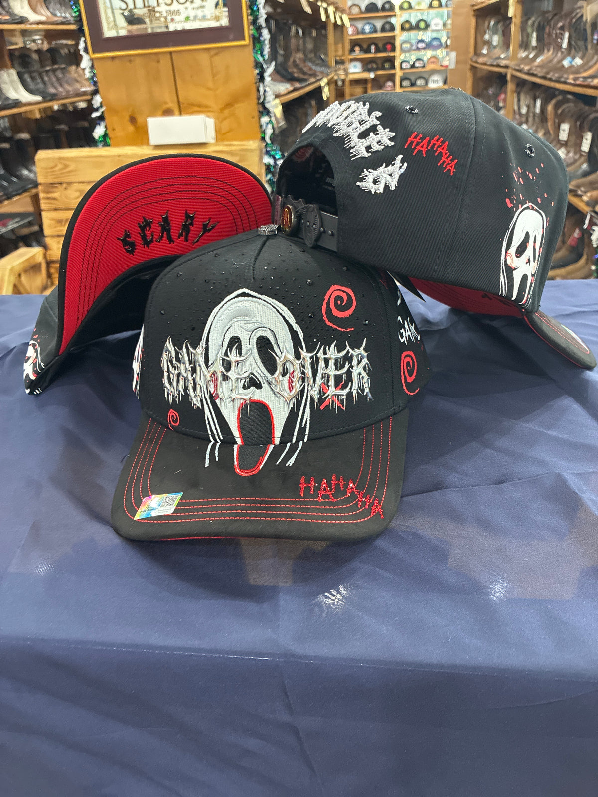 BIGG BOSS HATS COLLECTION BLACK/RED GAME OVER GHOST FACE