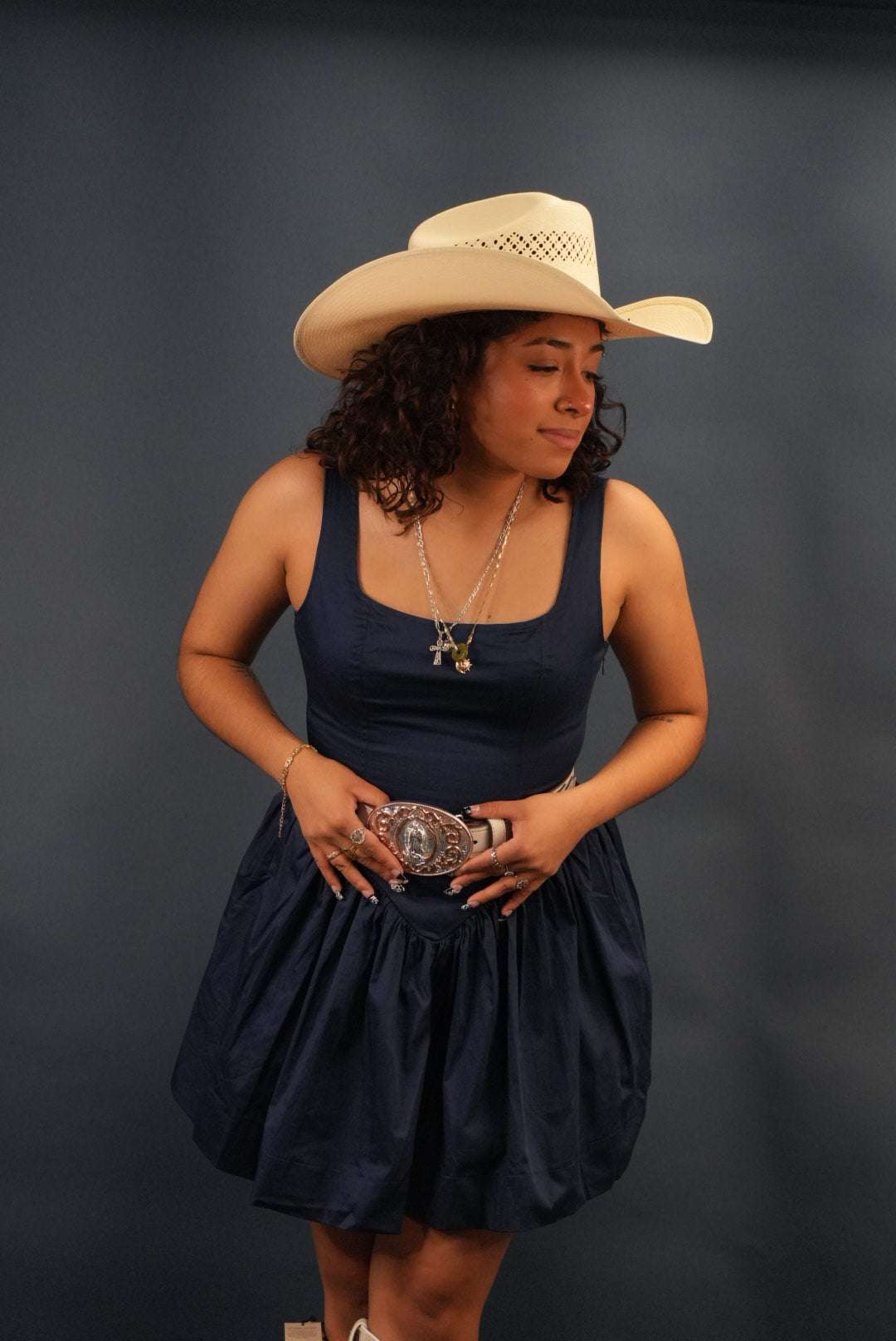 The vintage shop Navy western dress VID52550 Laherradurawwnc.com