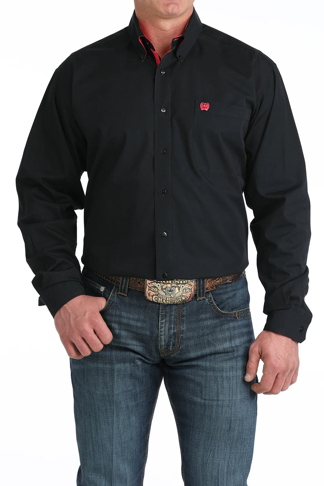CINCH MENS SHIRT BLACK MTW1106042