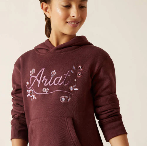 Ariat Embroidered floral Hoodie clove brown 10047170