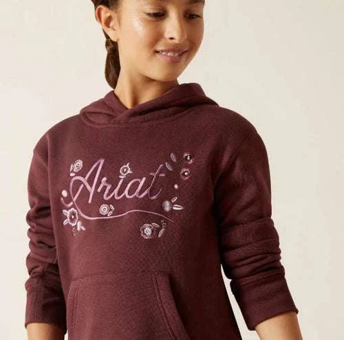 ARIAT GIRLS EMBROIDERED FLORAL HOOD CLOVE BROWN 10047170 Laherradurawwnc.com